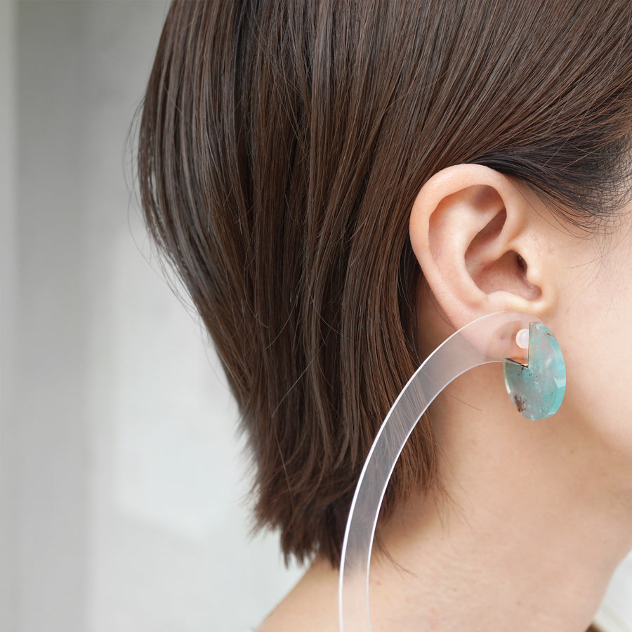 SLICE EARRING SINGLE AQUAPRASE #2879