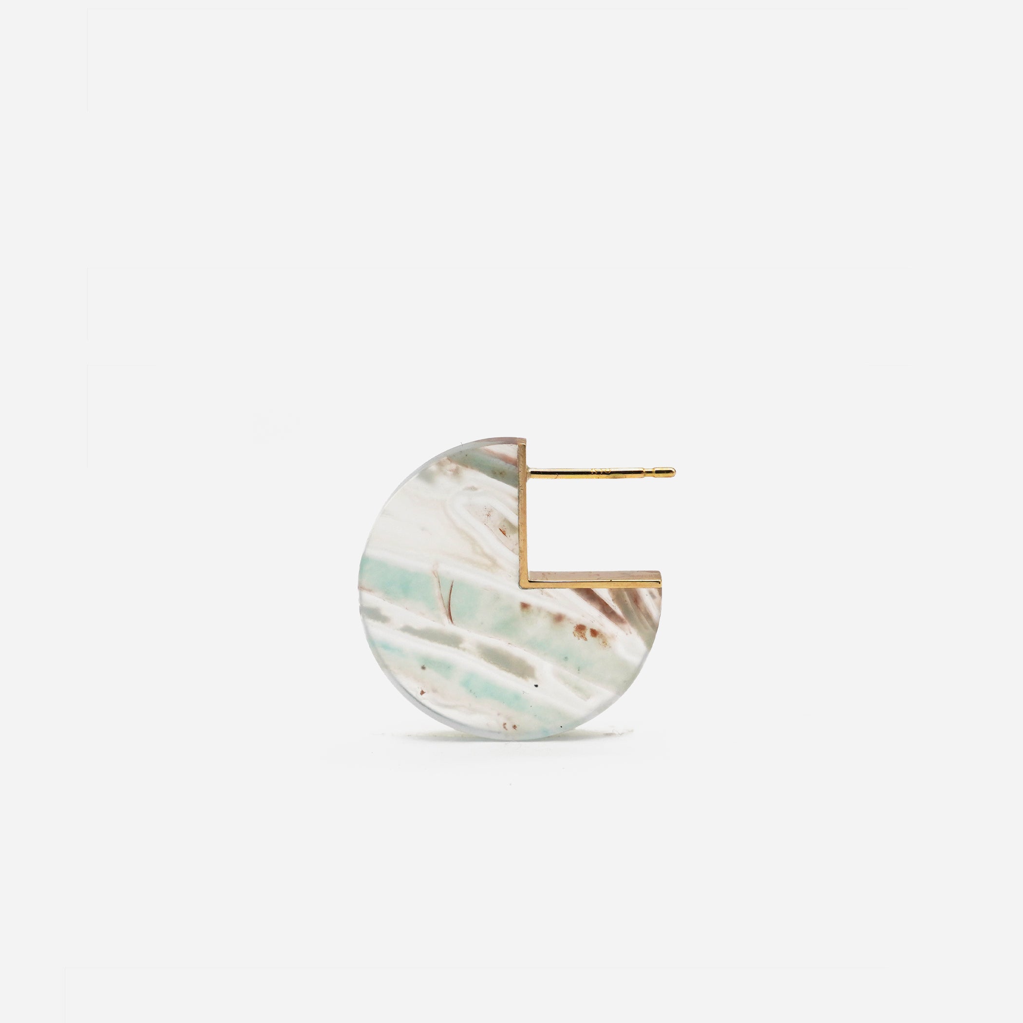 SLICE MINI EARRING SINGLE AQUA PRASE#3402