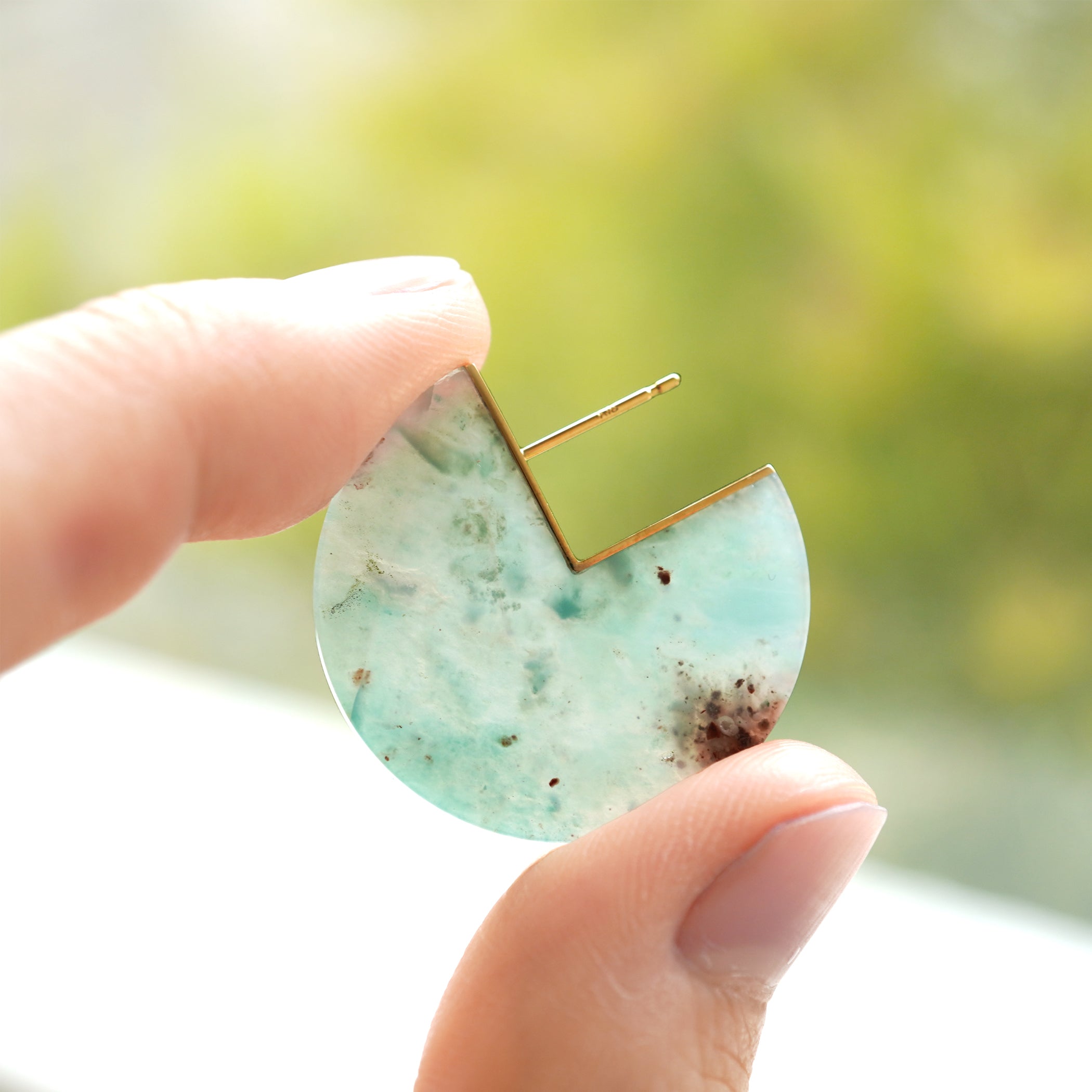 SLICE EARRING SINGLE AQUAPRASE #2879