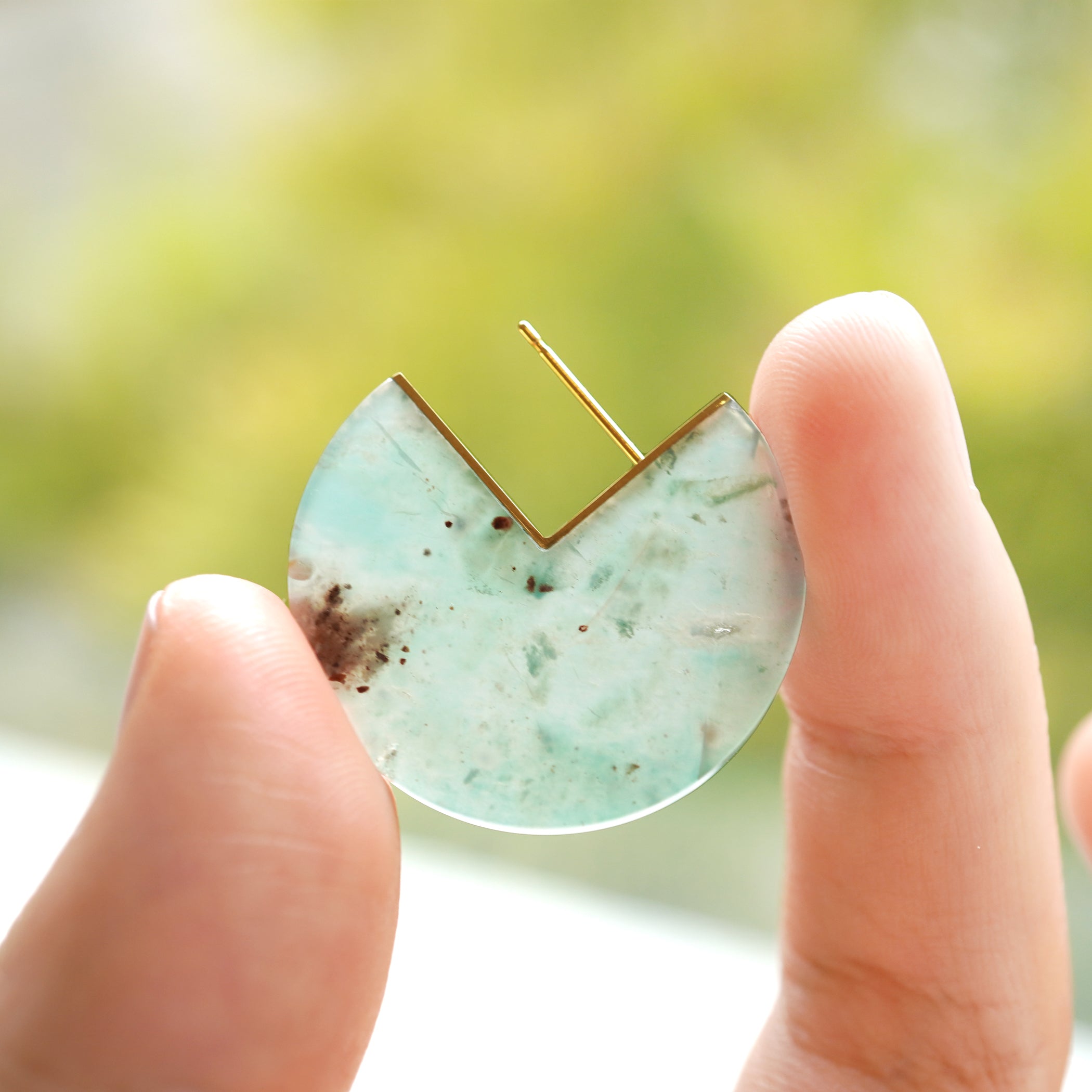 SLICE EARRING SINGLE AQUAPRASE #2879