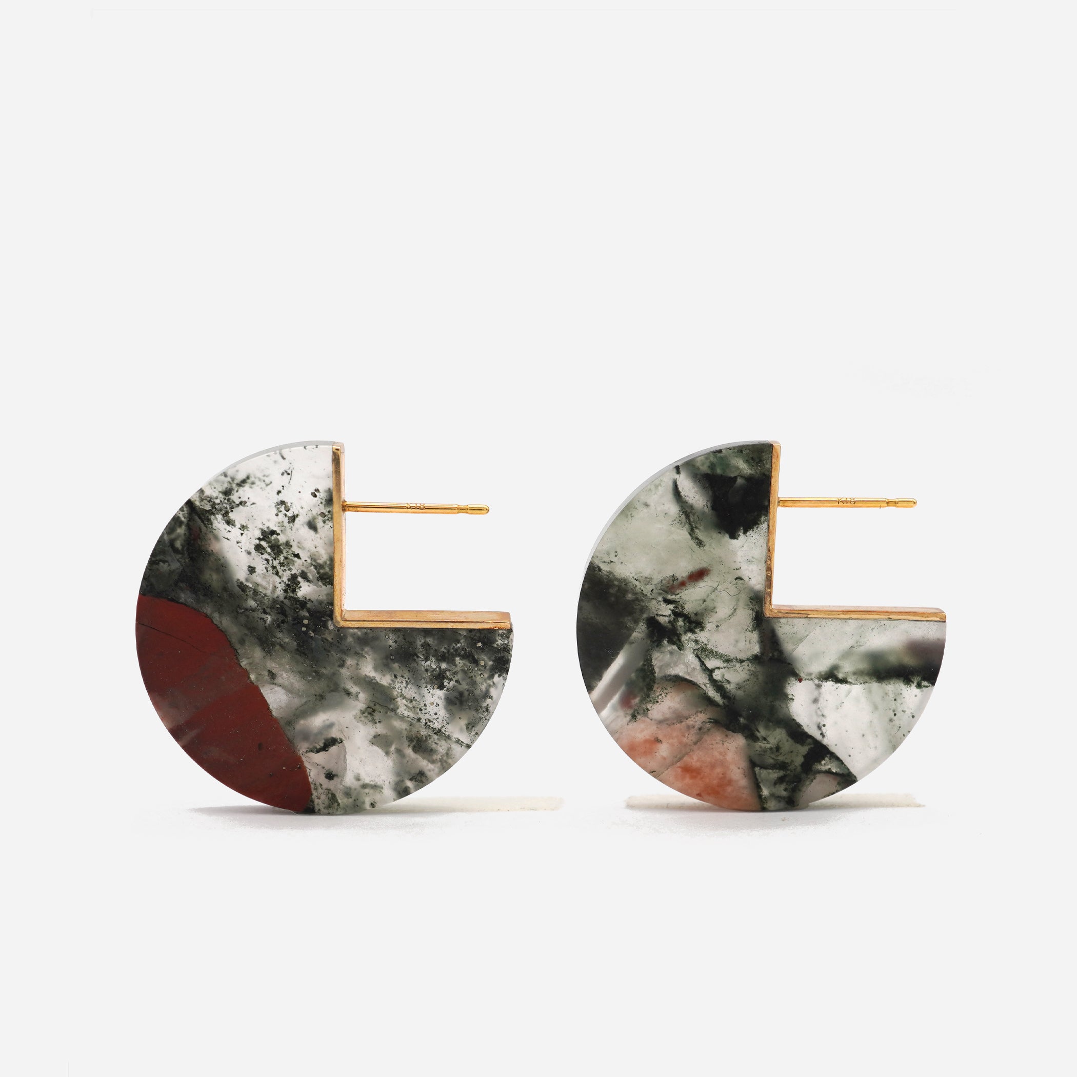 SLICE EARRINGS BLOODSTONE #3370
