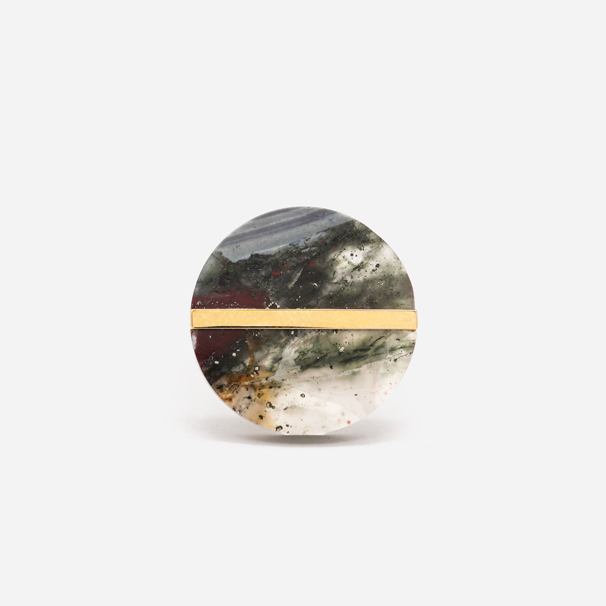 SLICE RING BLOOD STONE#3970
