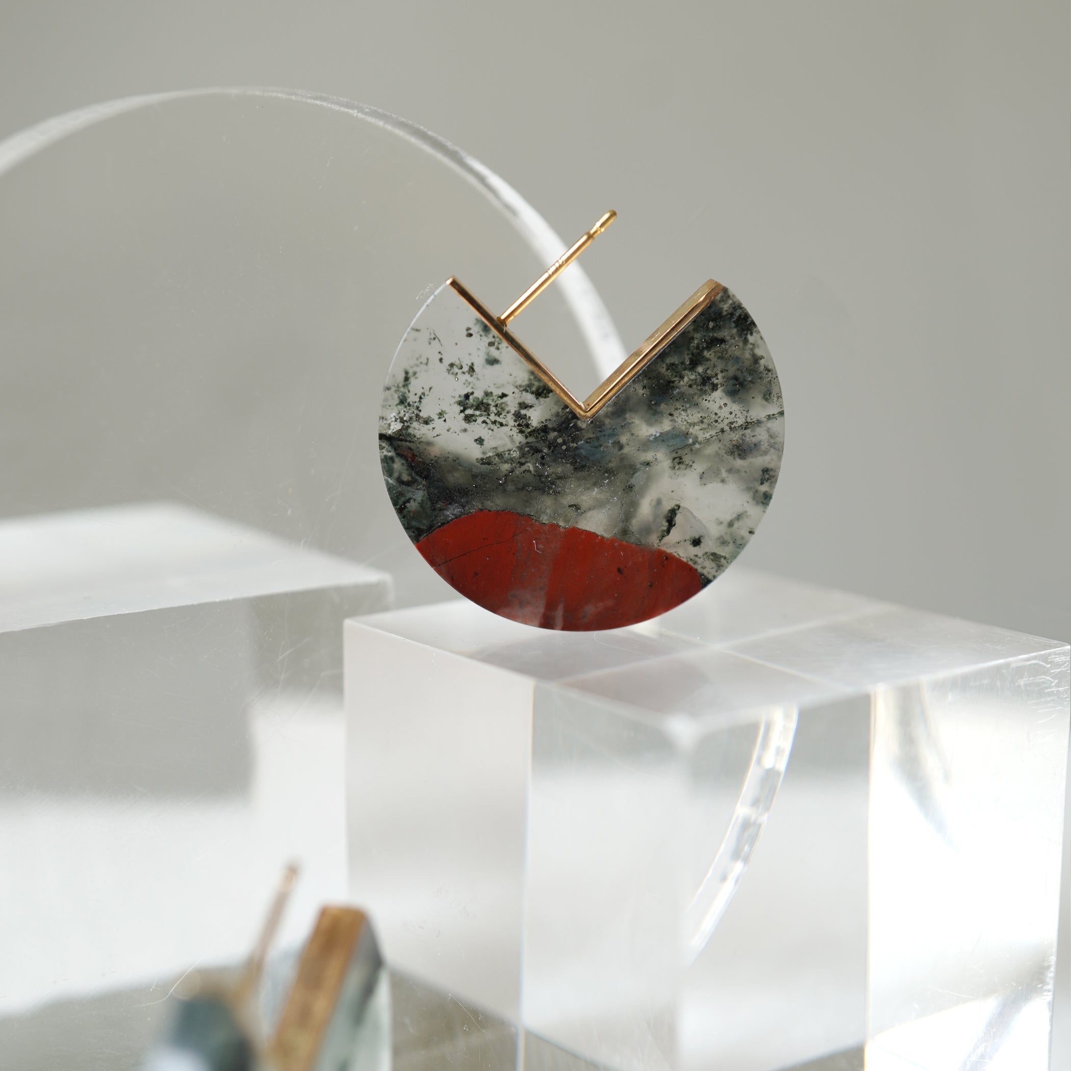 SLICE EARRINGS BLOODSTONE #3370