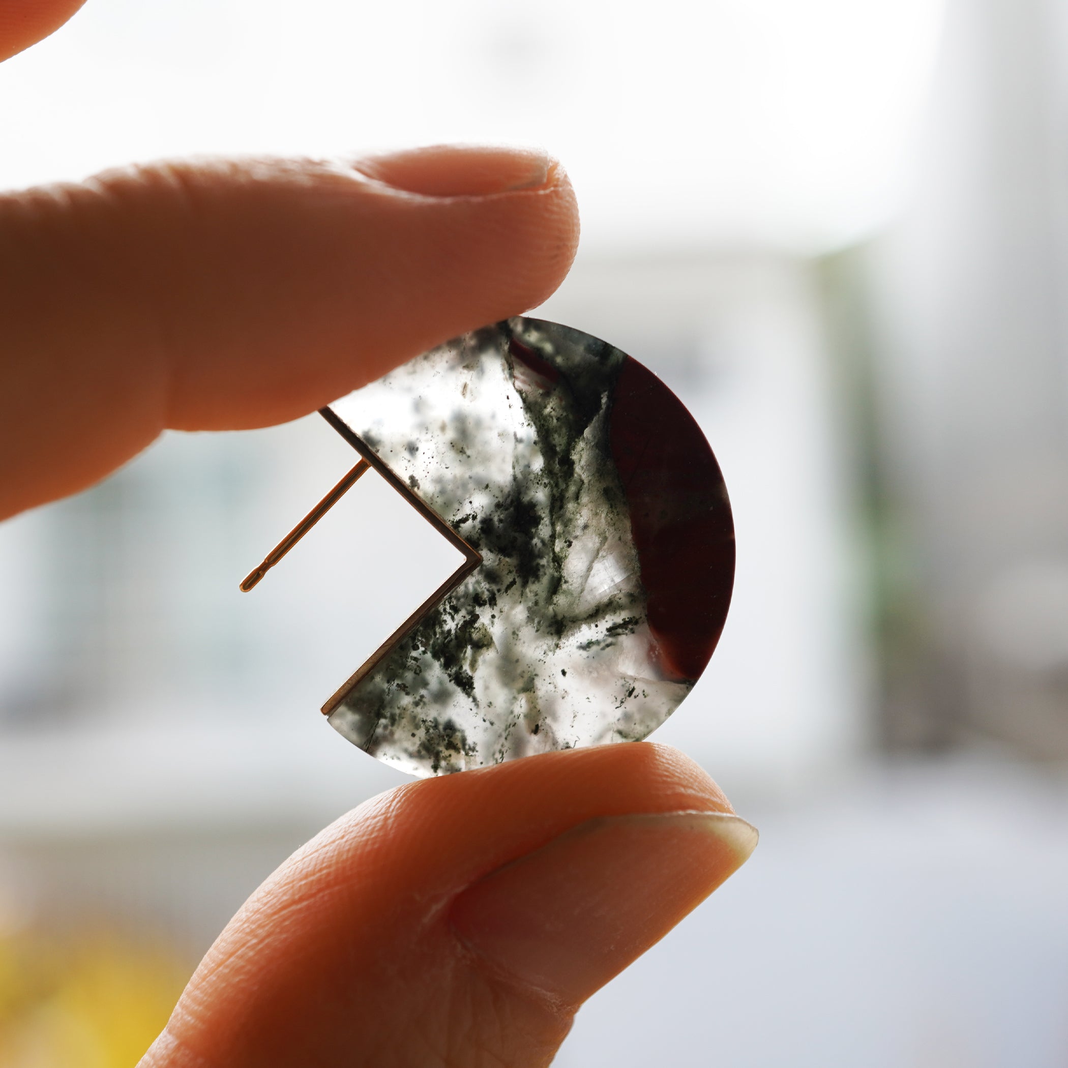 SLICE EARRINGS BLOODSTONE #3370