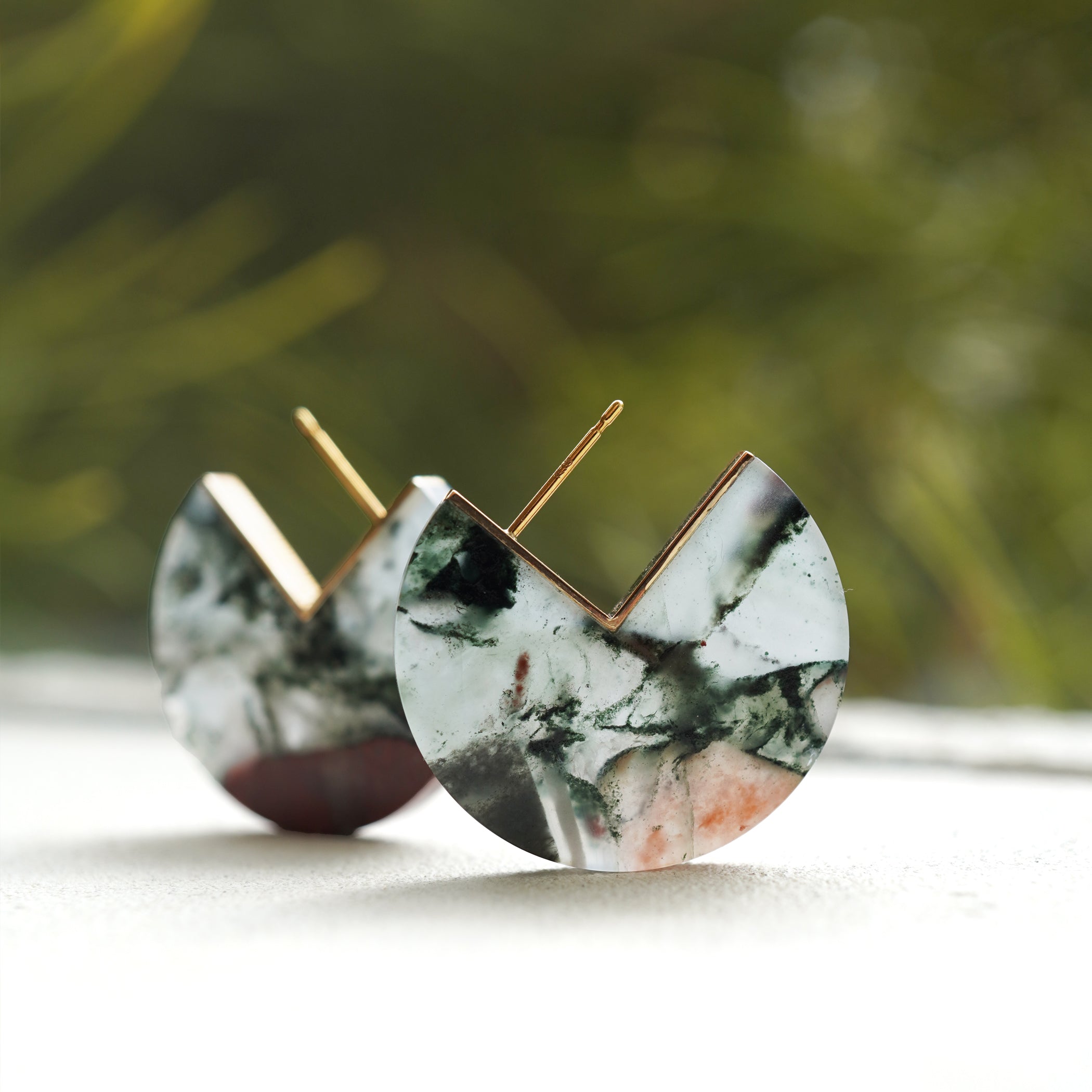 SLICE EARRINGS BLOODSTONE #3370