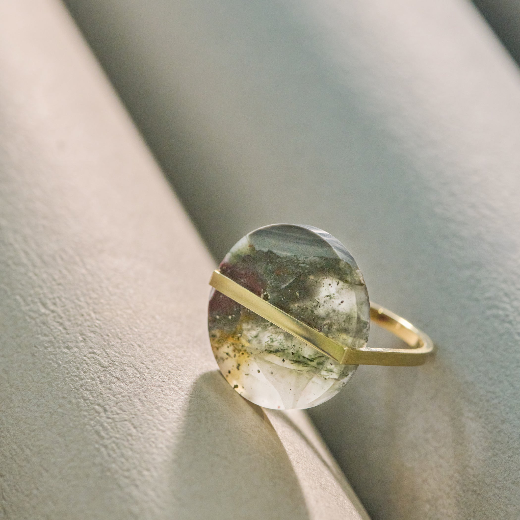 SLICE RING BLOOD STONE#3970