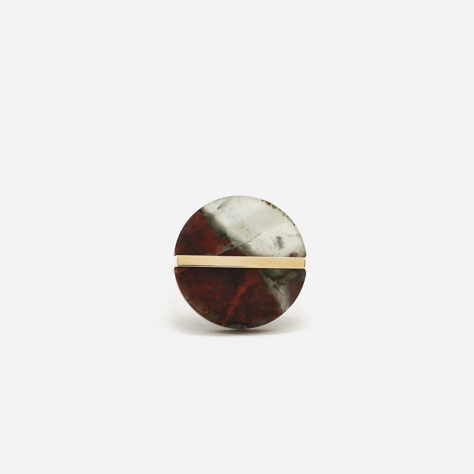 SLICE RING BLOOD STONE#4140