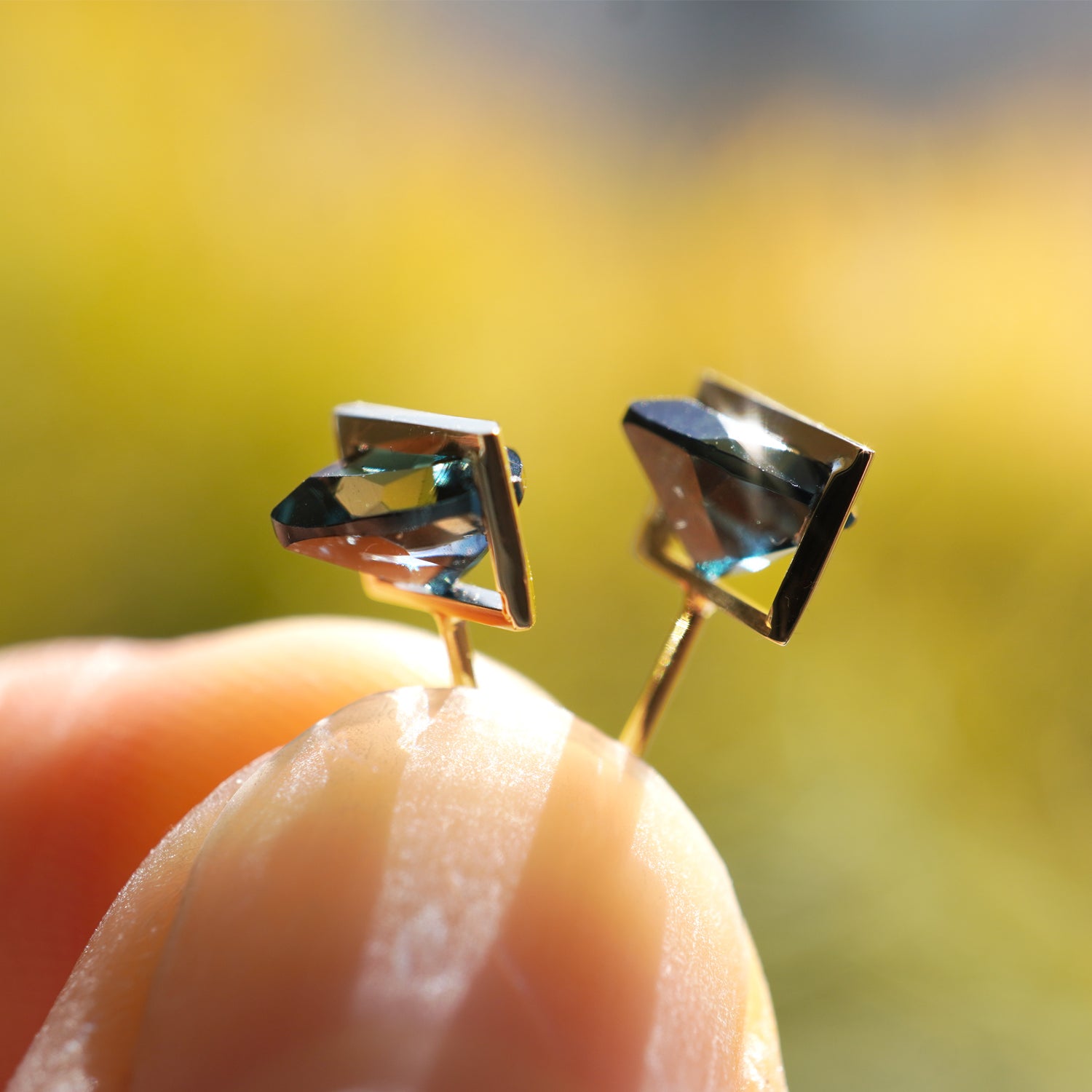 BAND EARRINGS BLUETOPAZ #3765