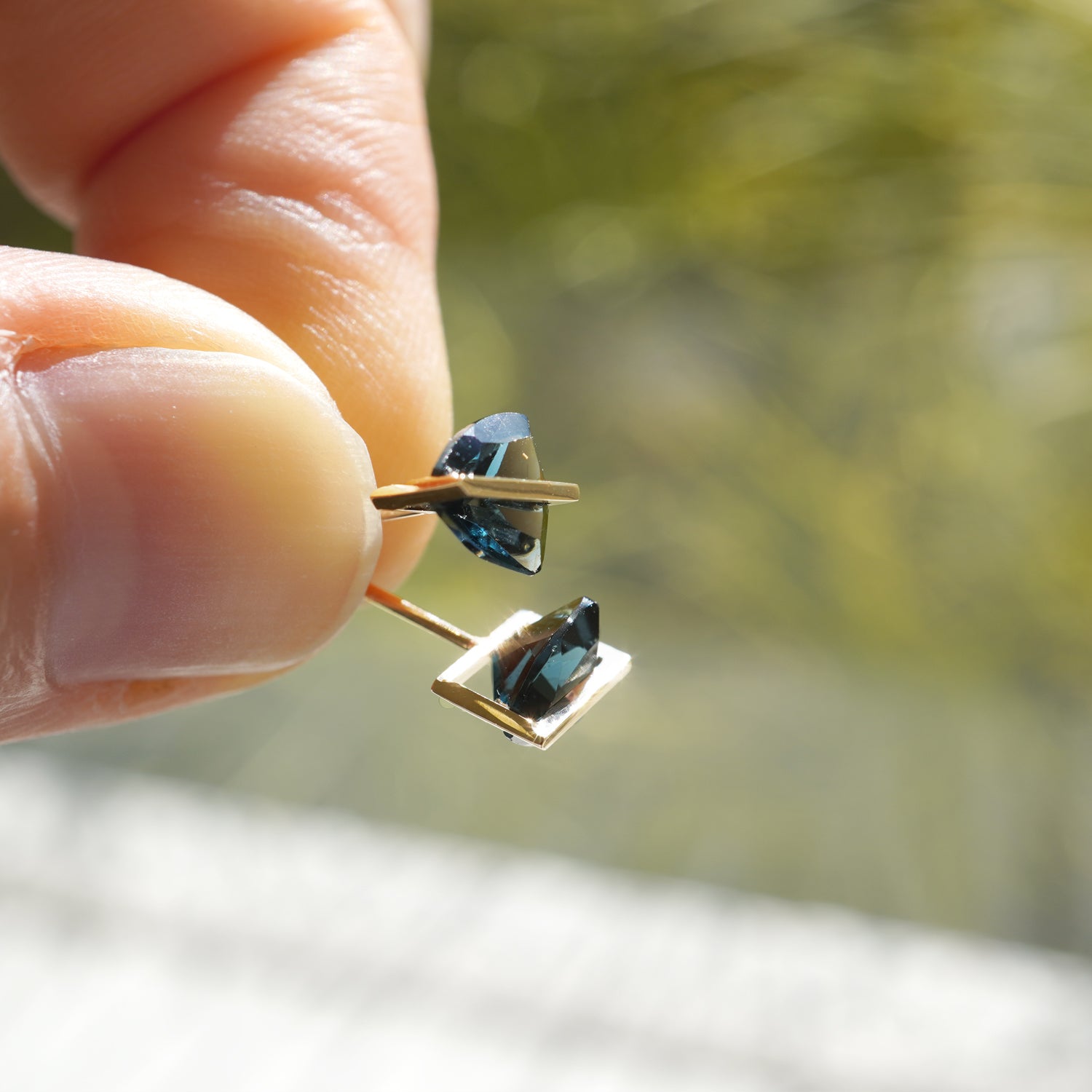 BAND EARRINGS BLUETOPAZ #3765