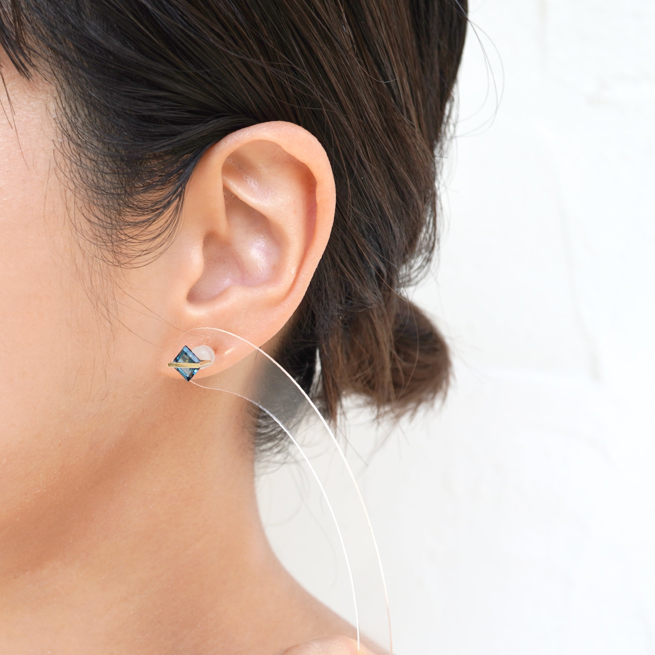 BAND EARRINGS BLUE TOPAZ #3324