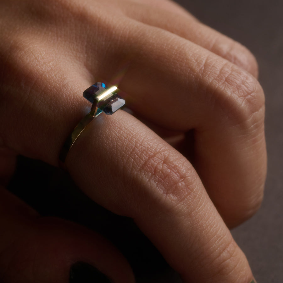 BAND RING BLUE TOPAZ#3991