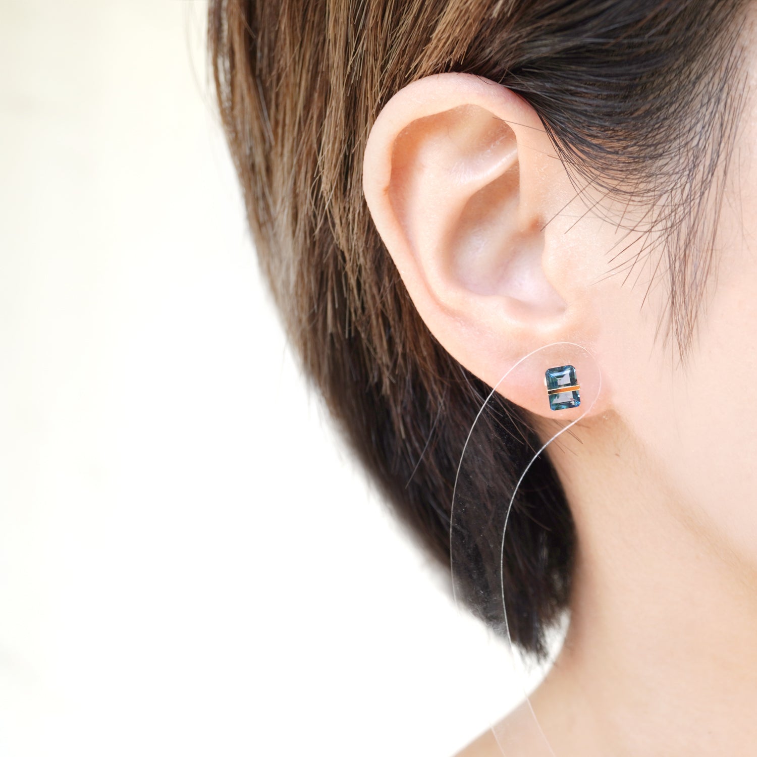 BAND EARRINGS LONDON BLUE TOPAZ #3003