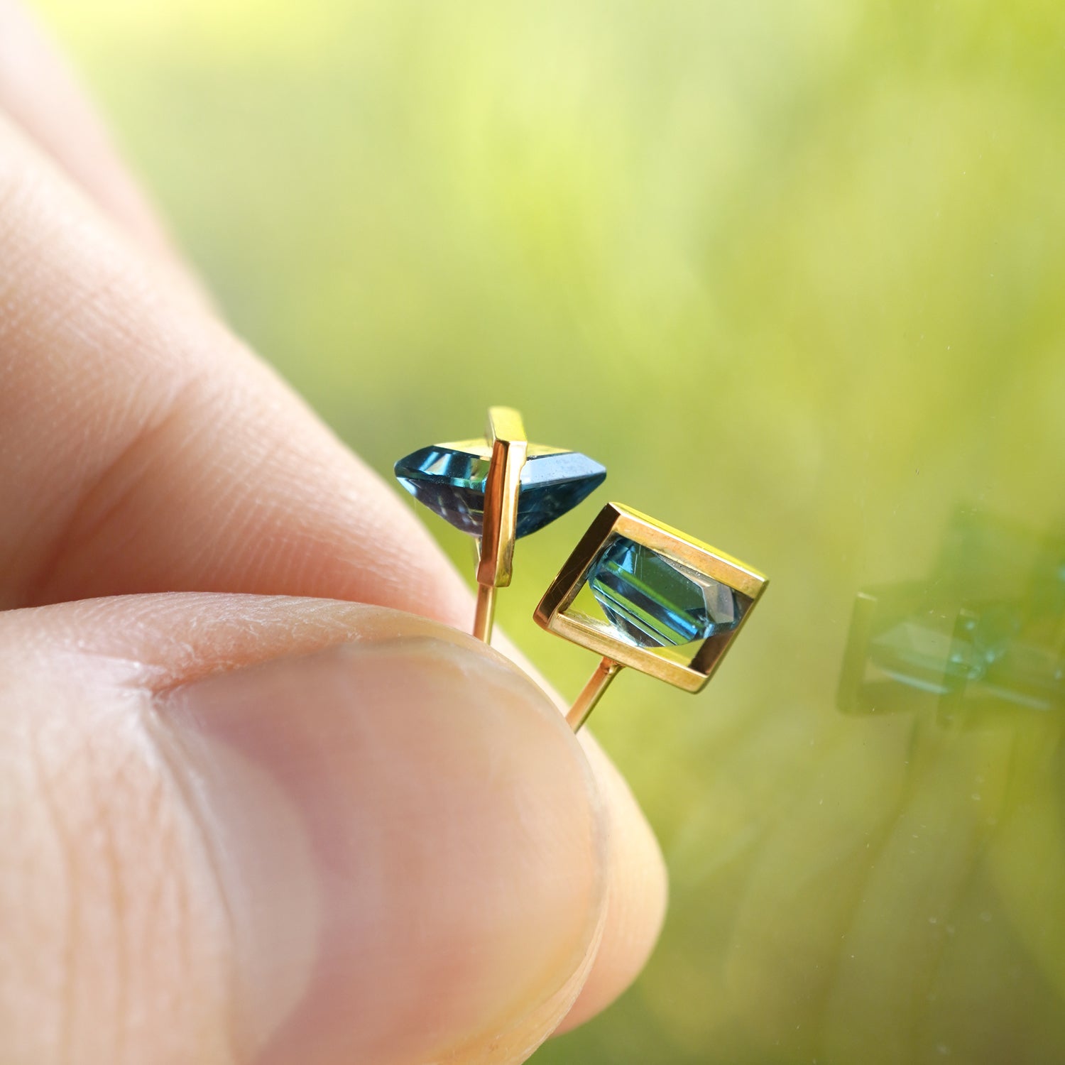 BAND EARRINGS BLUE TOPAZ #3108