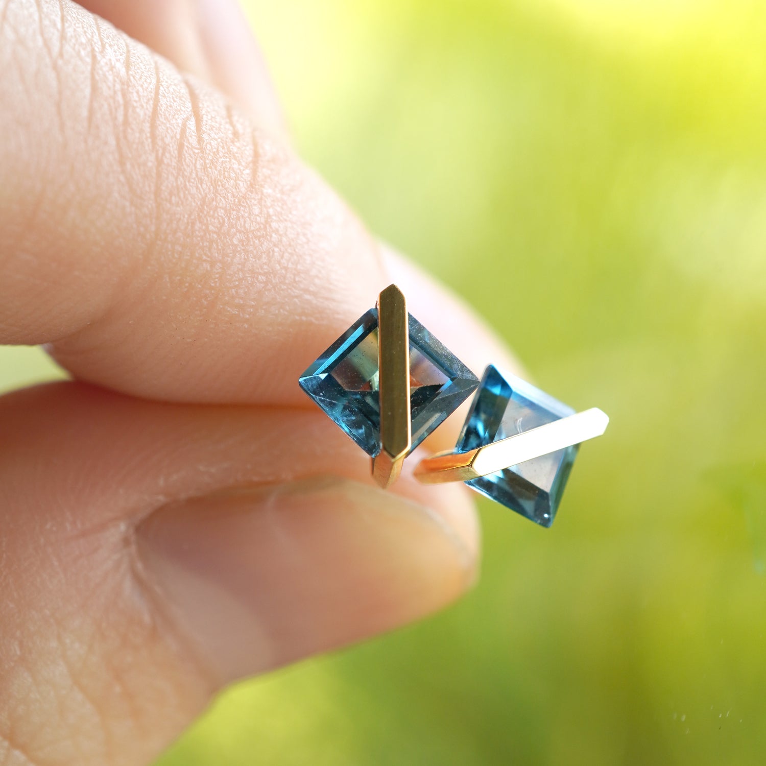 BAND EARRINGS BLUE TOPAZ #3108