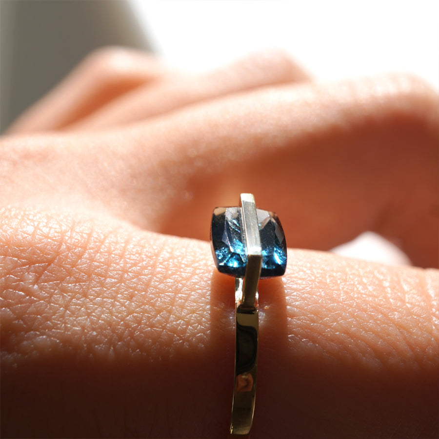 BAND RING BLUE TOPAZ#3760