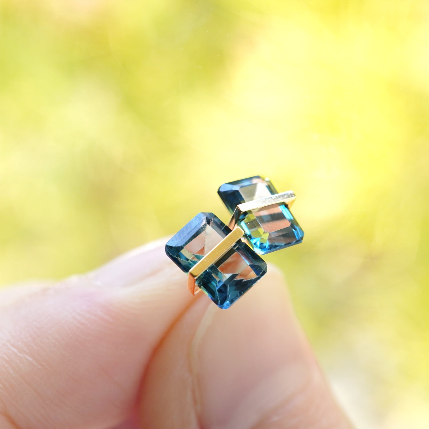 BAND EARRINGS LONDON BLUE TOPAZ #3003