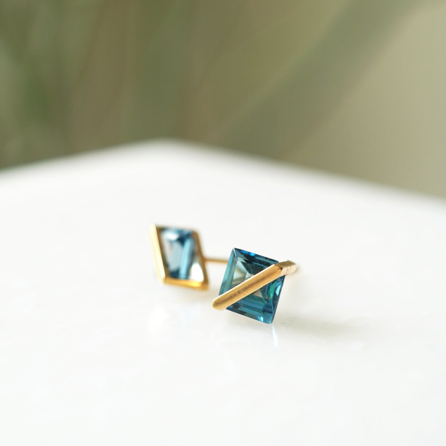 BAND EARRINGS BLUE TOPAZ #3108