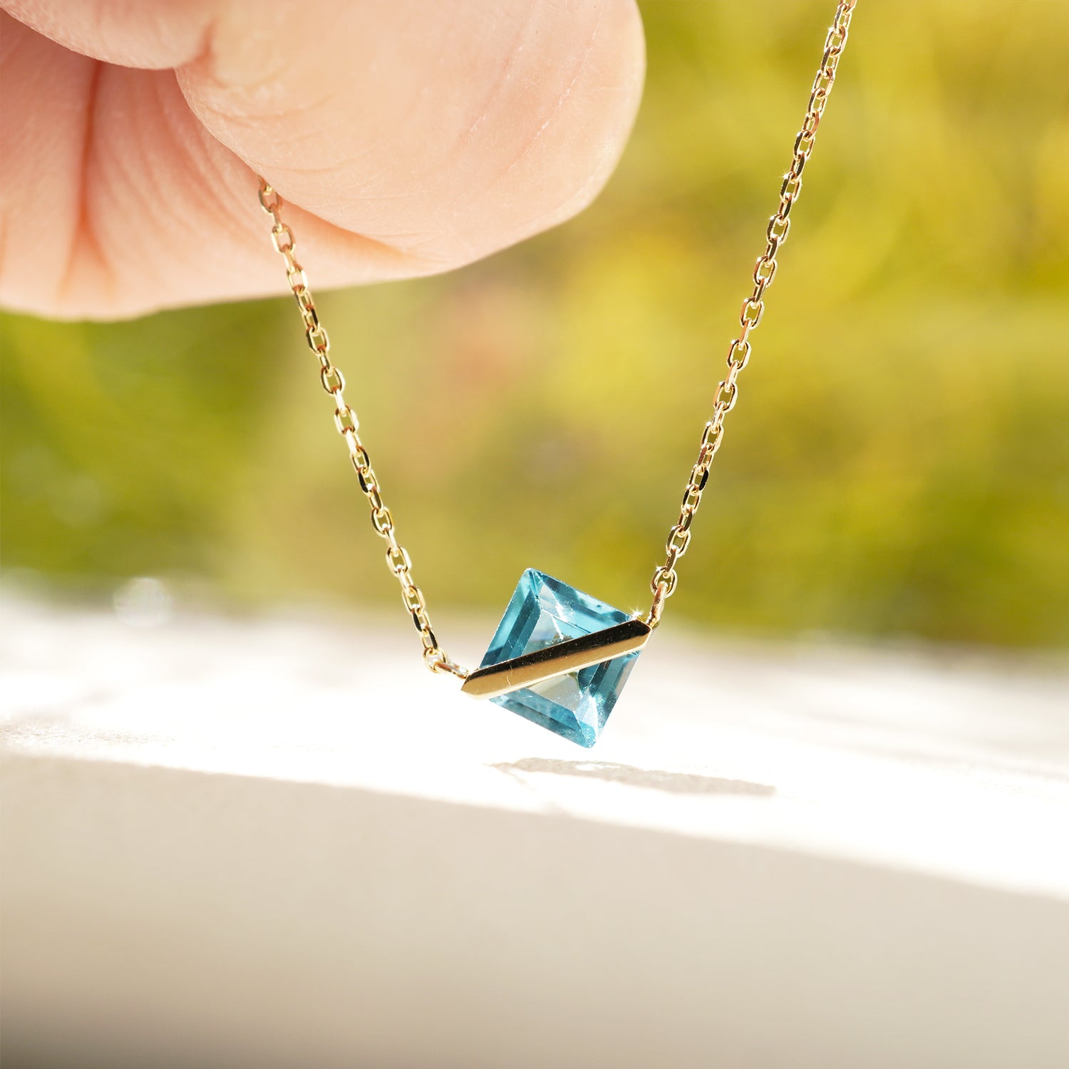 BAND NECKLACE BLUE TOPAZ #3259