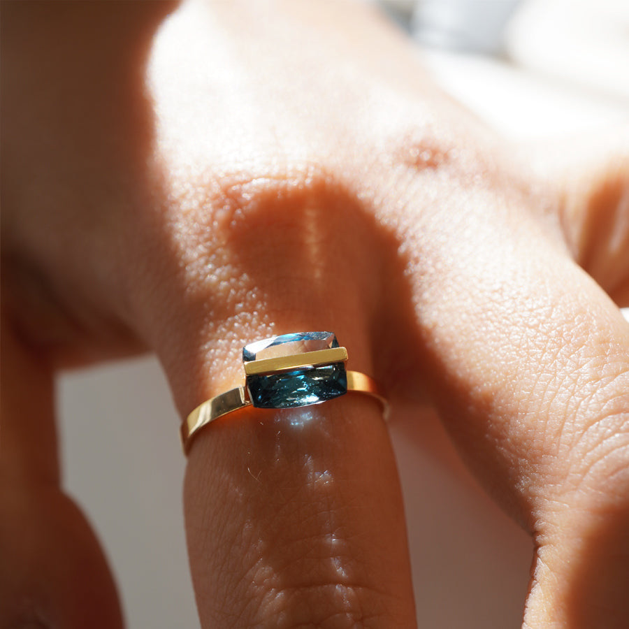 BAND RING BLUE TOPAZ#3760