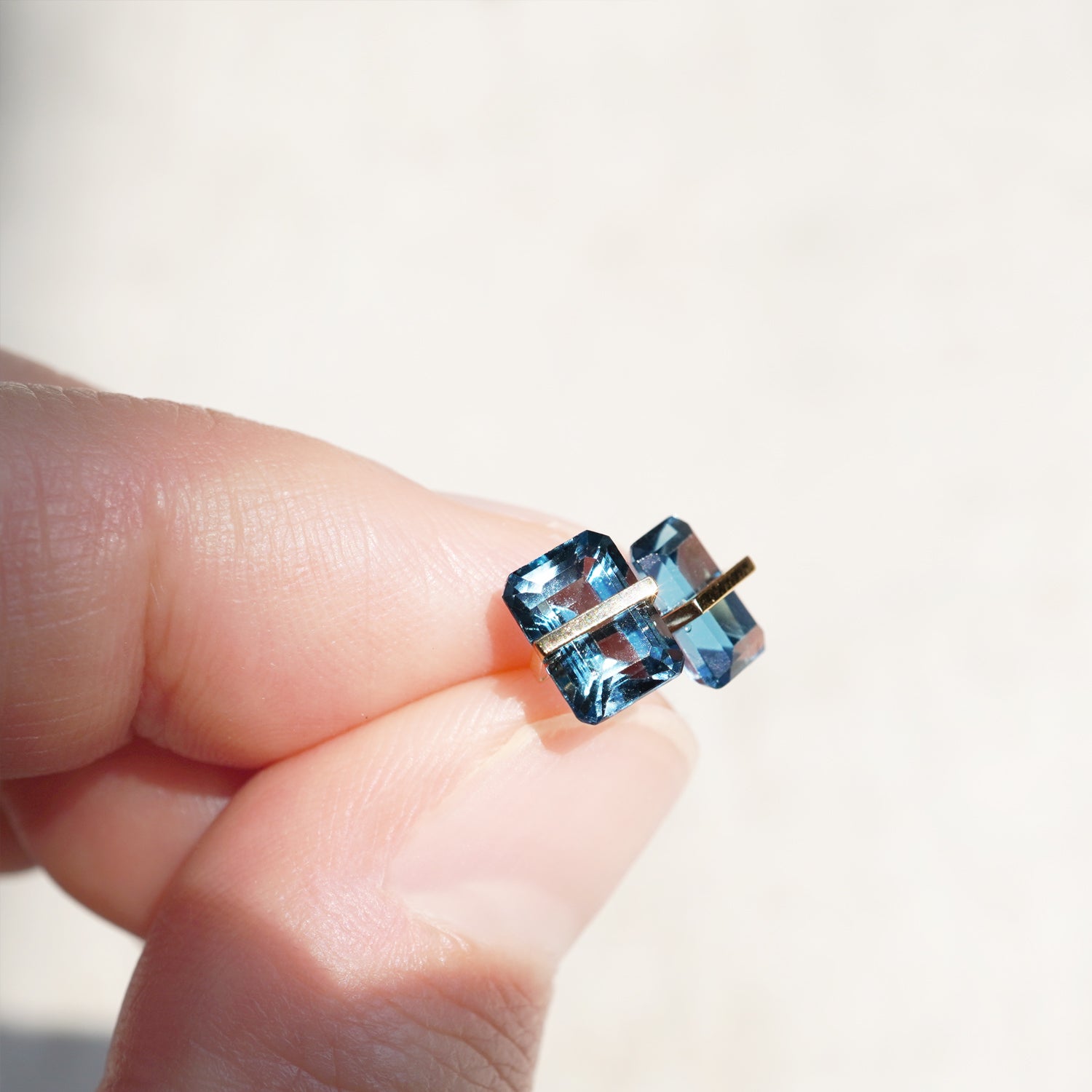 BAND EARRINGS LONDON BLUE TOPAZ #3003