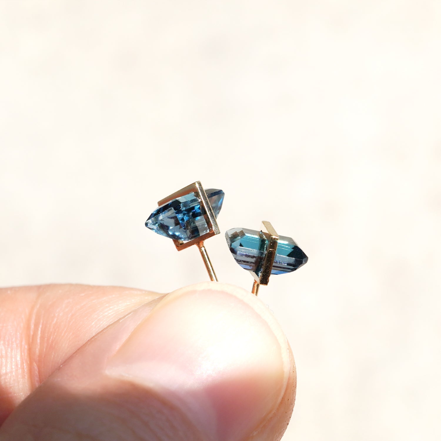 BAND EARRINGS LONDON BLUE TOPAZ #3003