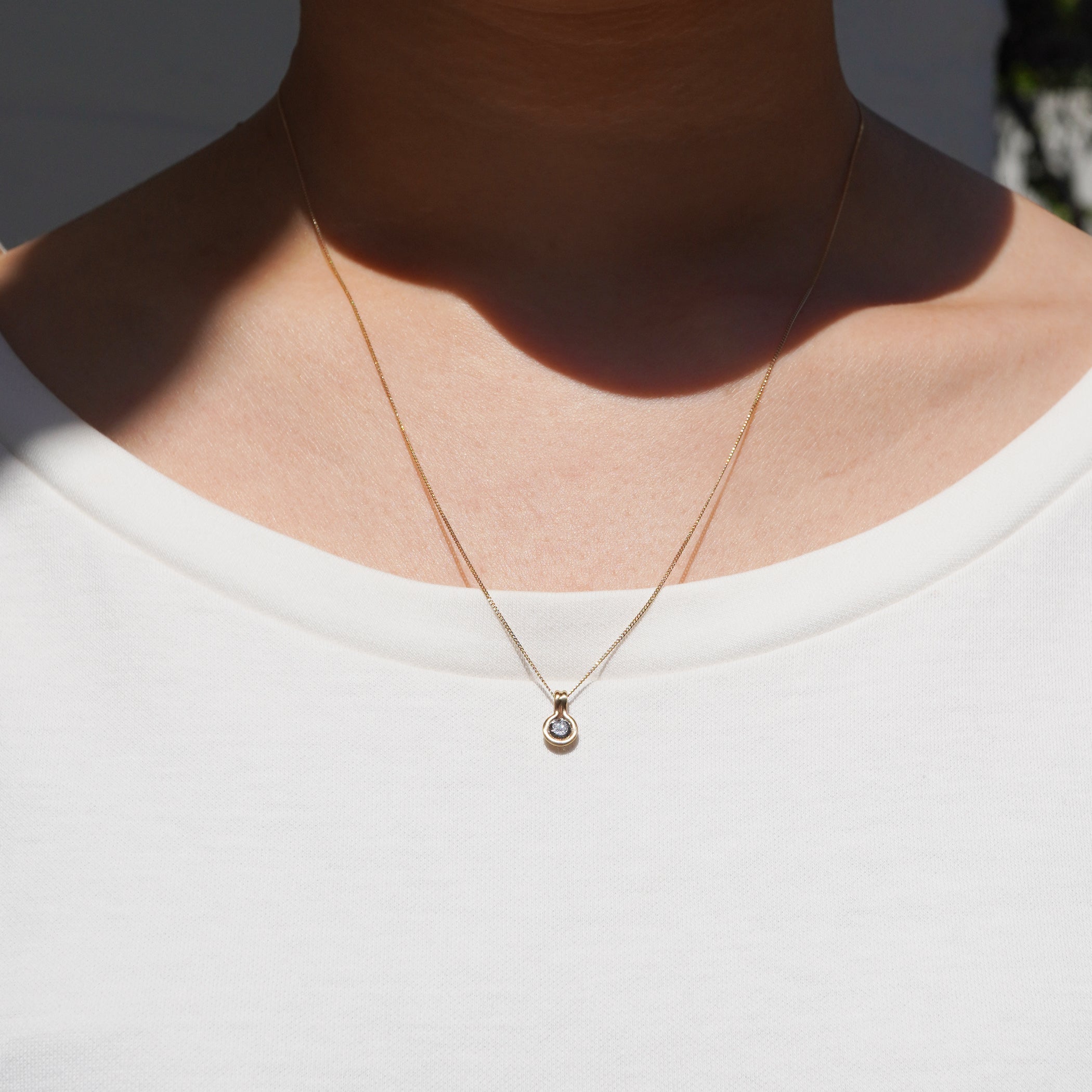 ROUND DIAMOND NECKLACE 4mm #3774
