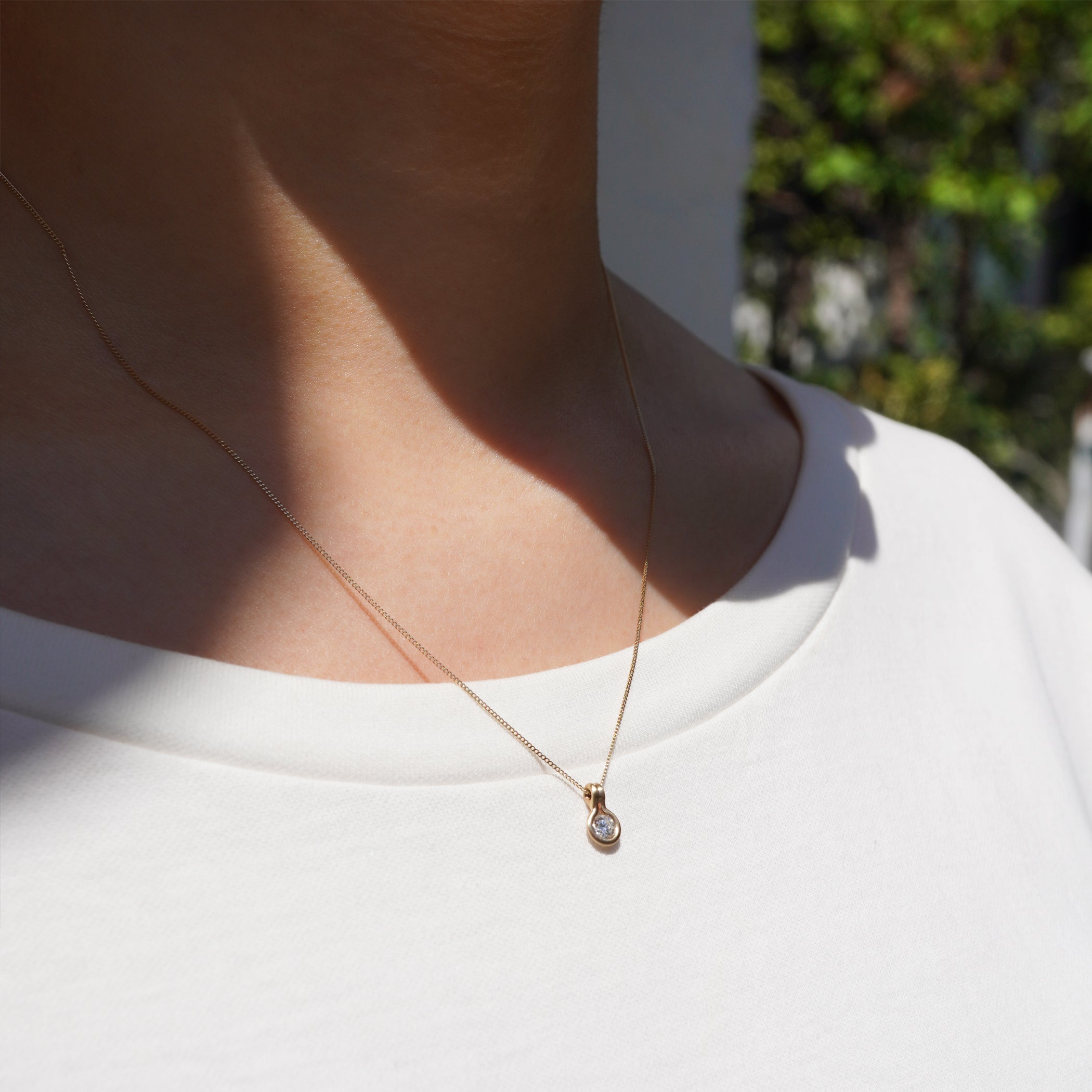 ROUND DIAMOND NECKLACE 4mm #3772