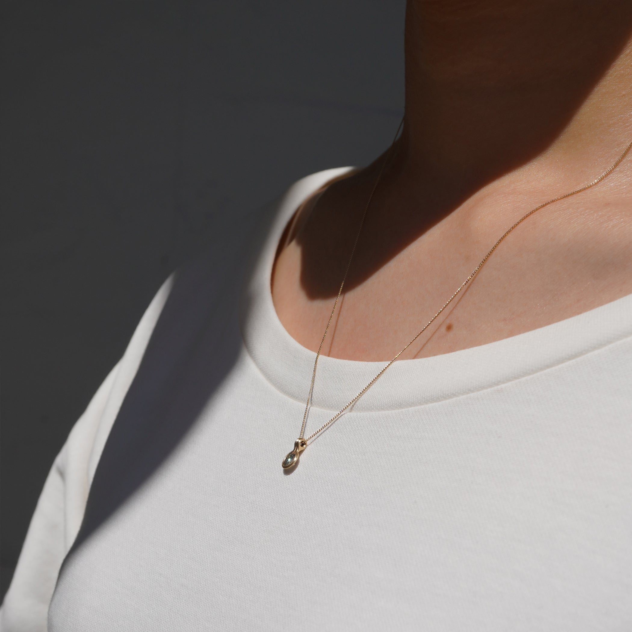 ROUND DIAMOND NECKLACE 4mm #3773