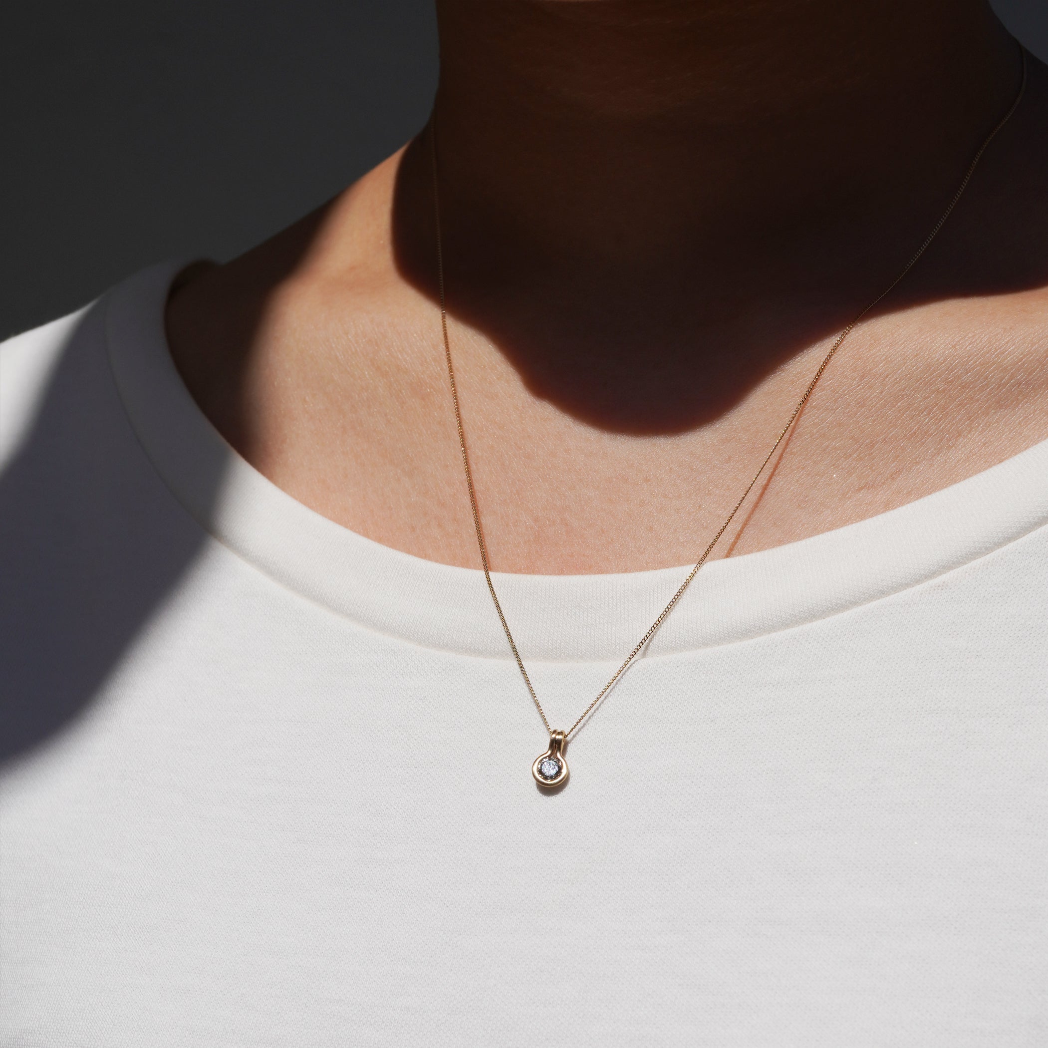 ROUND DIAMOND NECKLACE 4mm #3773