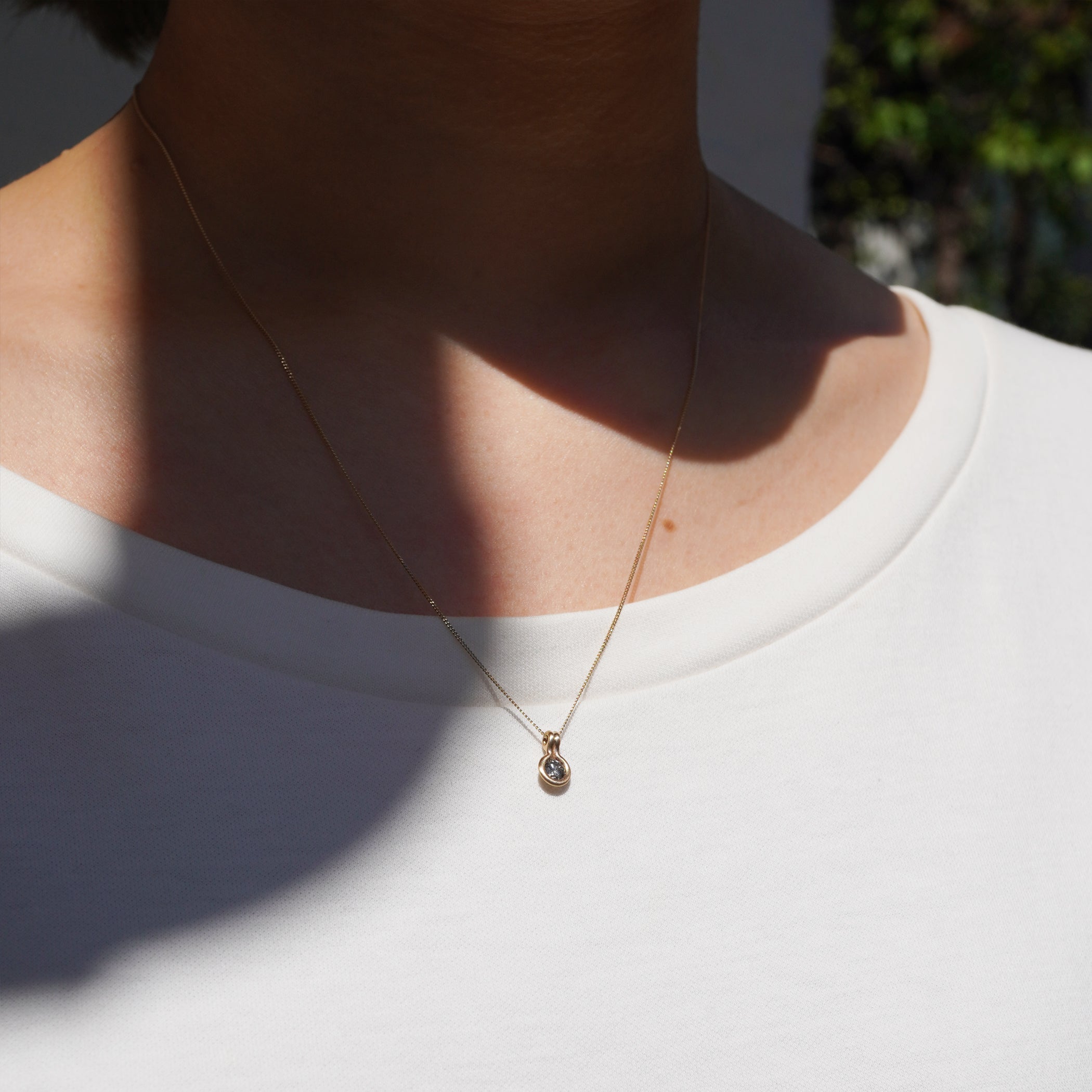 ROUND DIAMOND NECKLACE 4mm #3774