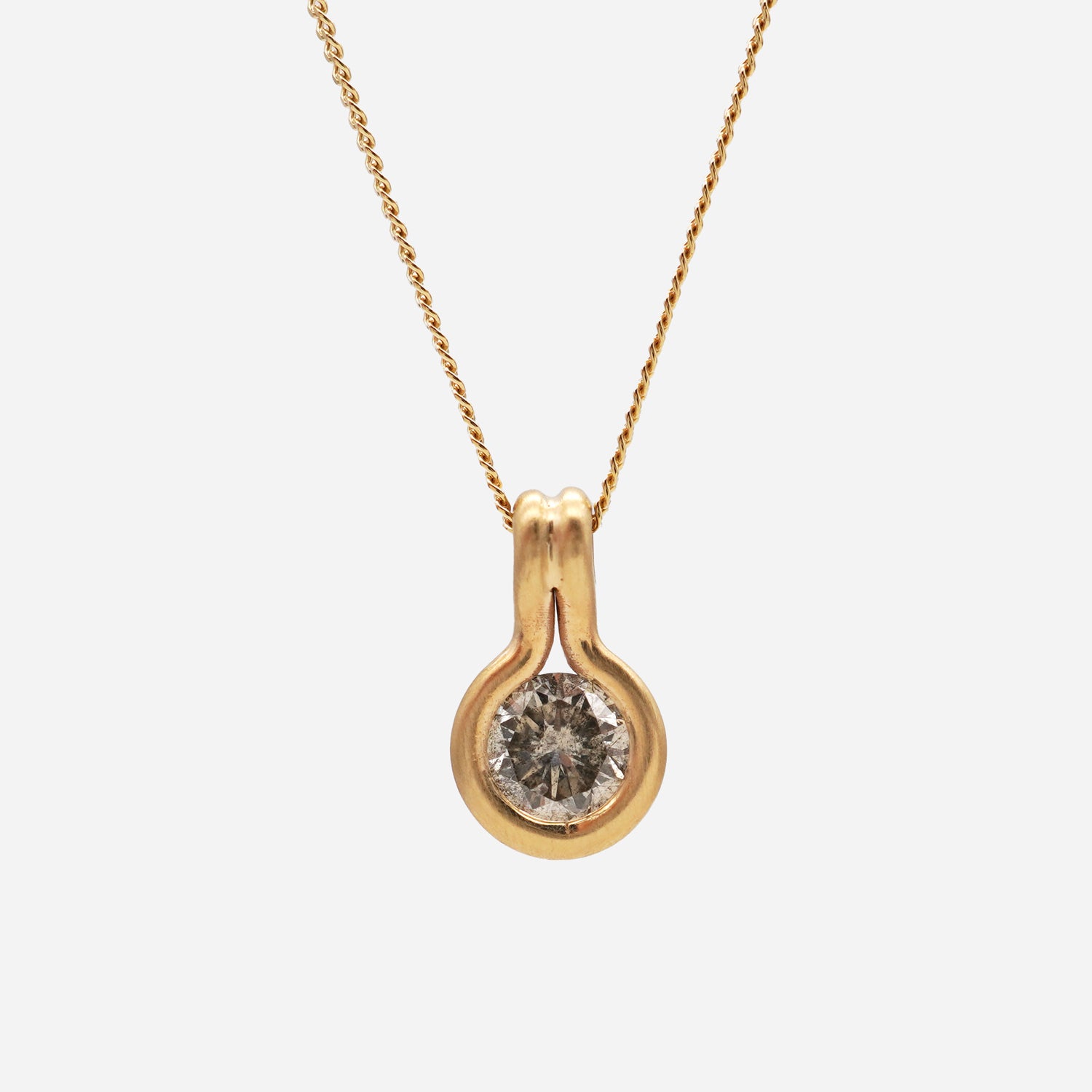 ROUND DIAMOND NECKLACE 4mm #3774