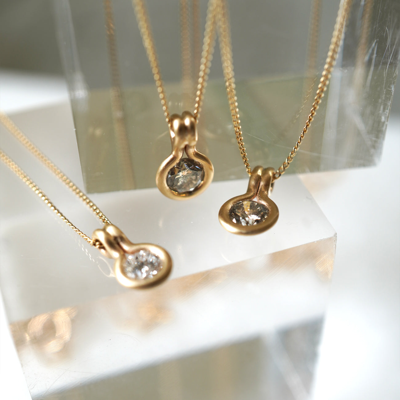 ROUND DIAMOND NECKLACE 4mm #3773