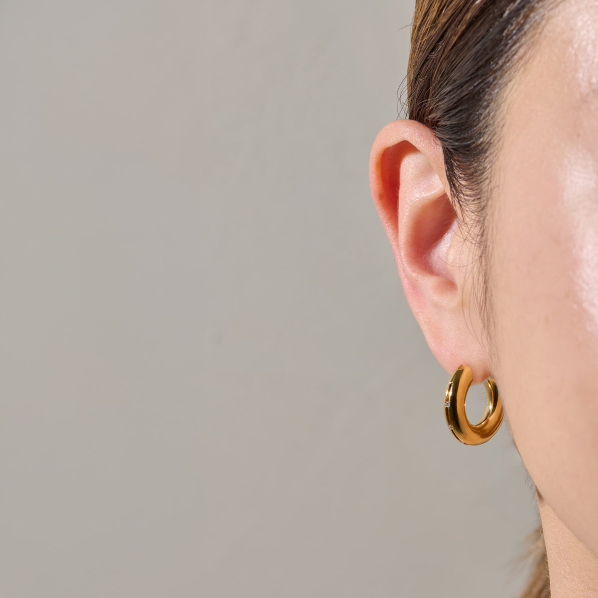 HOLLOW EARRING 03 SV/G