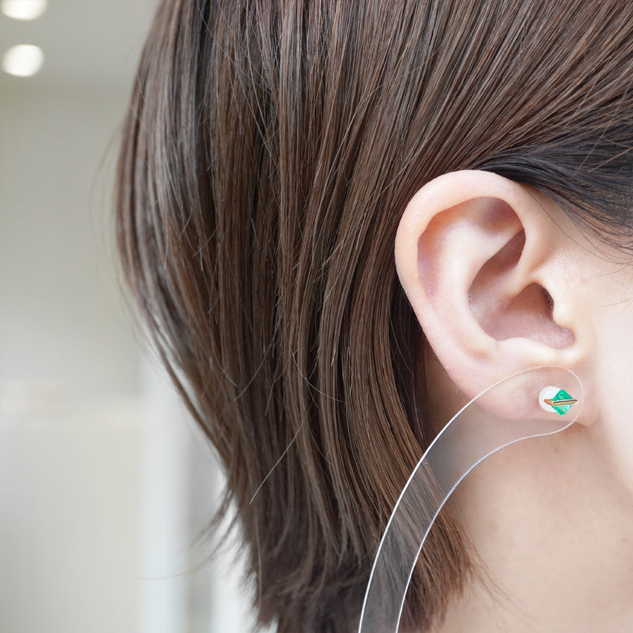 BAND EARRINGS EMERALD #3030