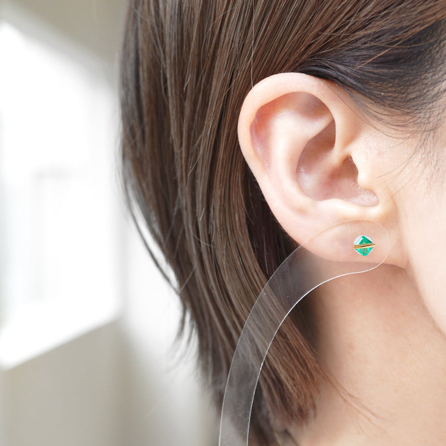 BAND EARRINGS EMERALD #3030