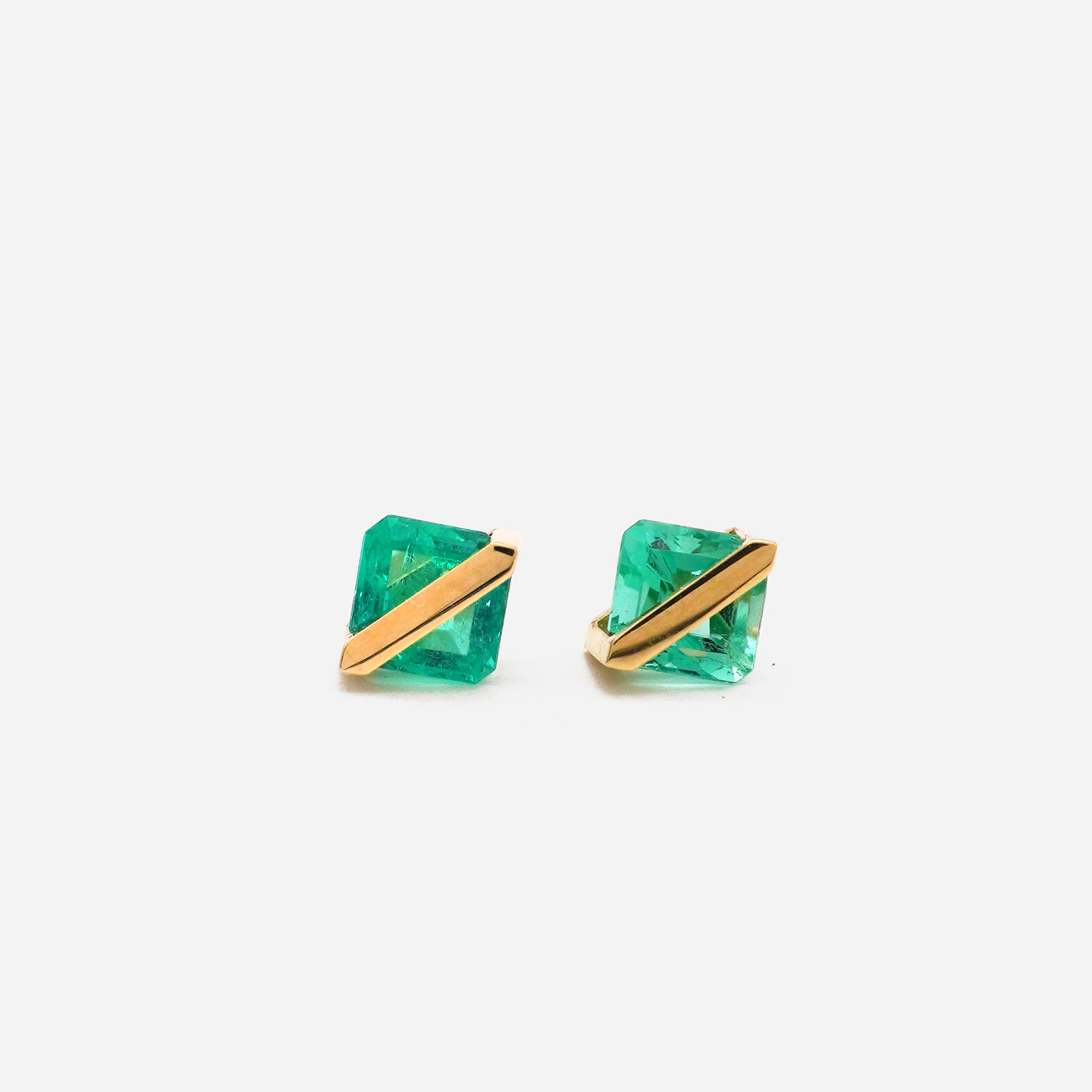 BAND EARRINGS EMERALD #3030