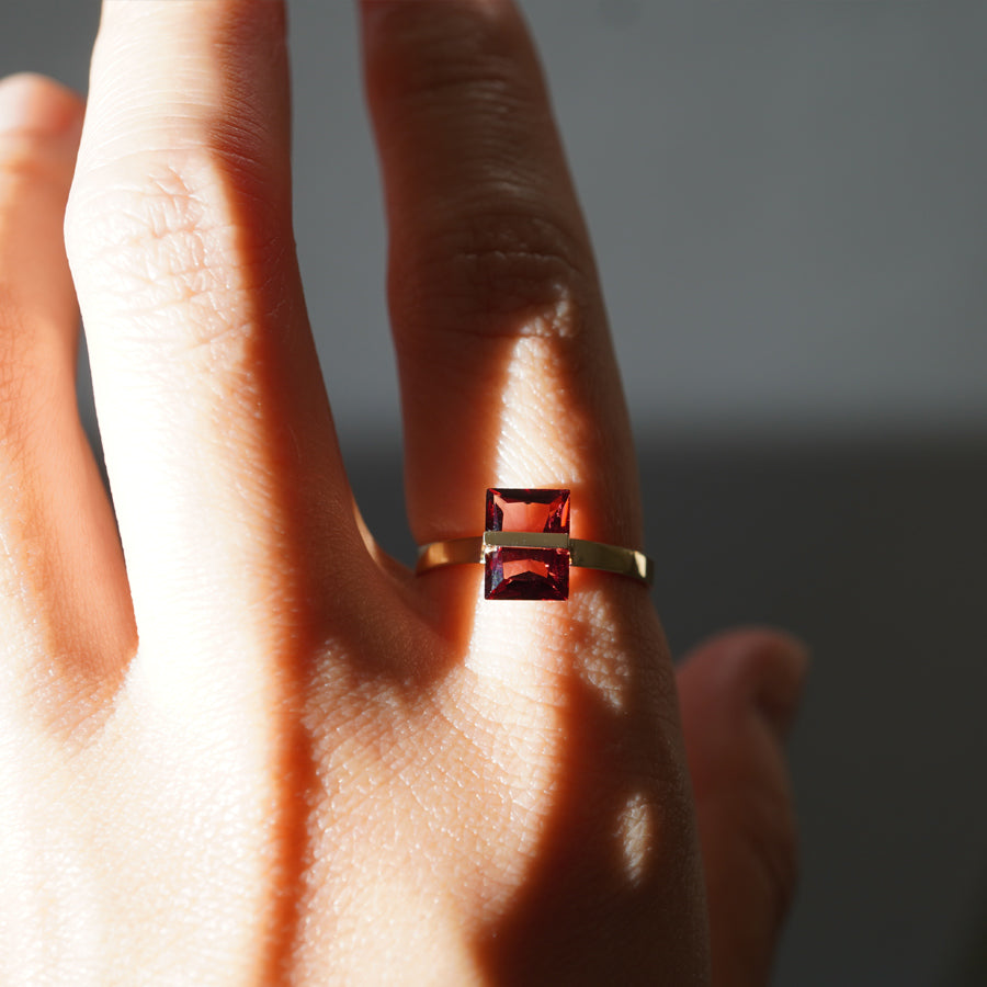 BAND RING GARNET #3685