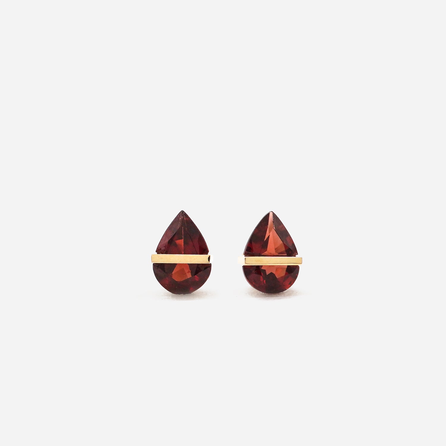 BAND EARRINGS GARNET #3316