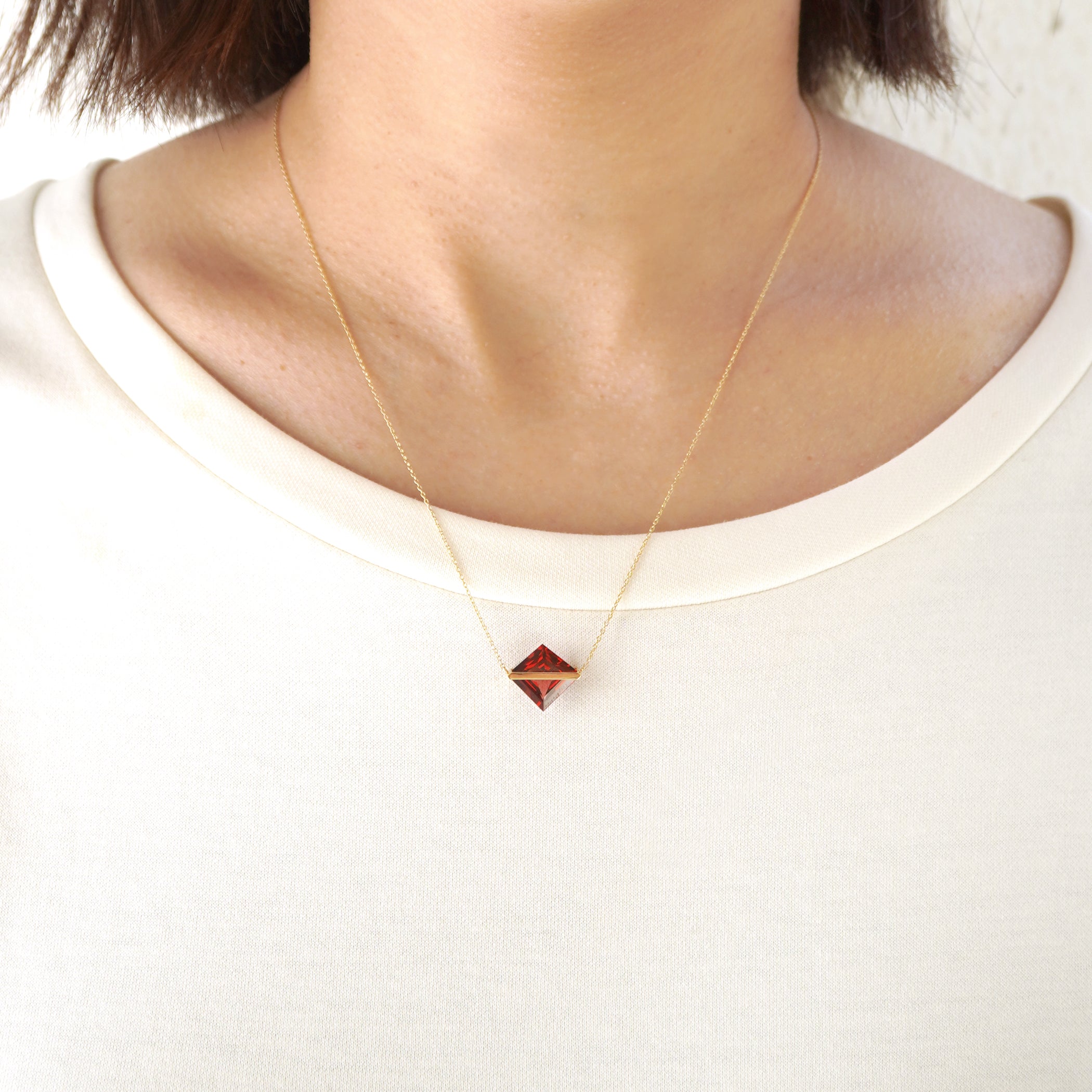BAND NECKLACE RHODOLITE GARNET #3212