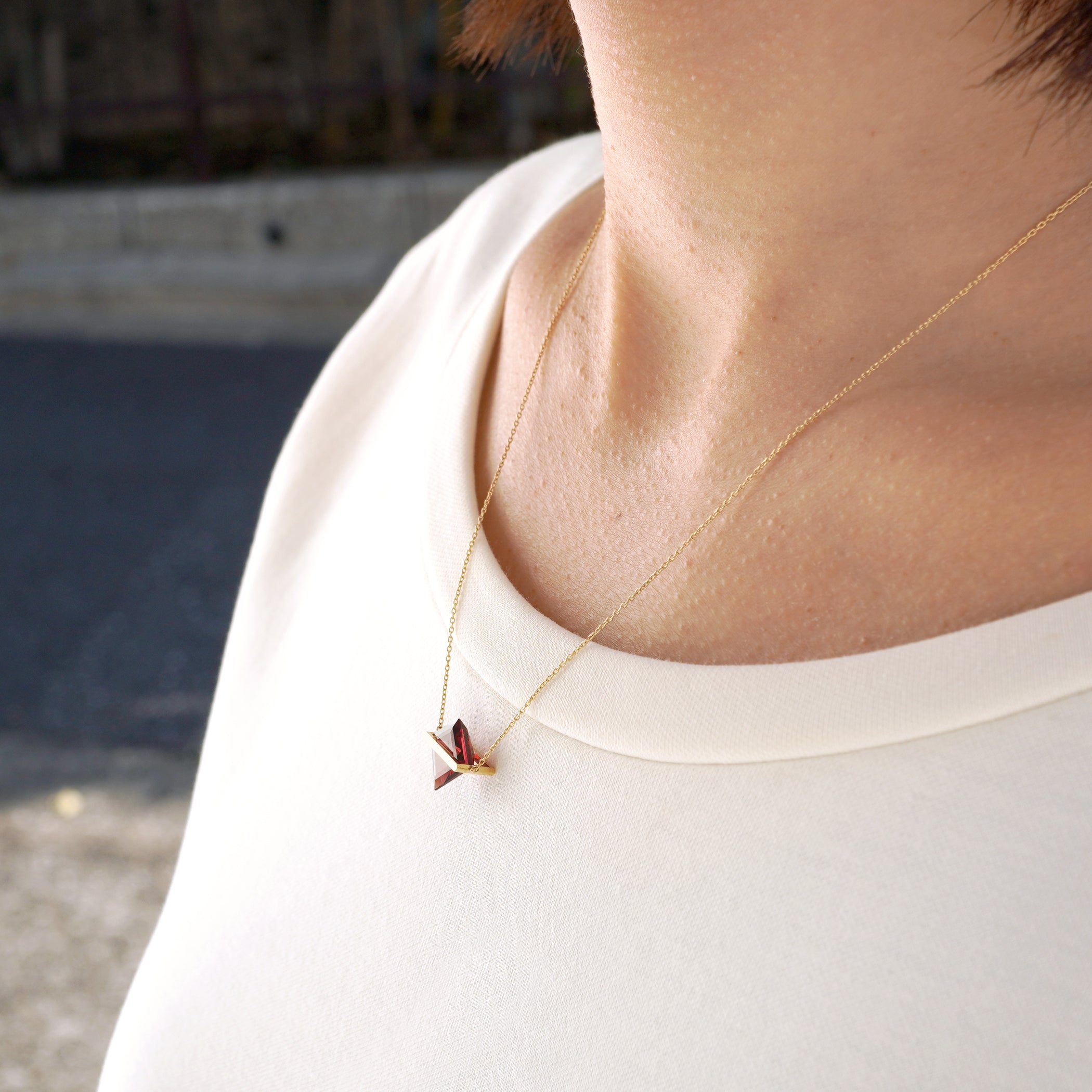 BAND NECKLACE RHODOLITE GARNET #3212