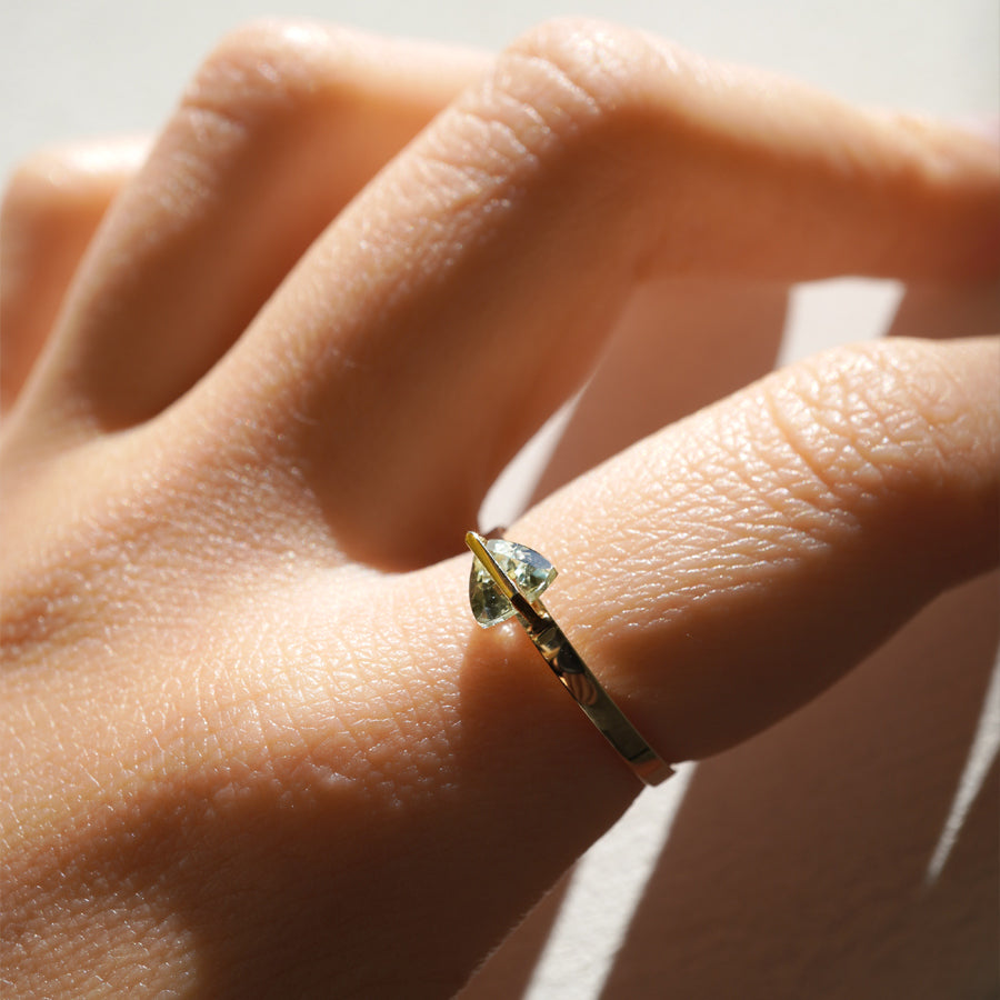 BAND RING MINT GARNET#3746