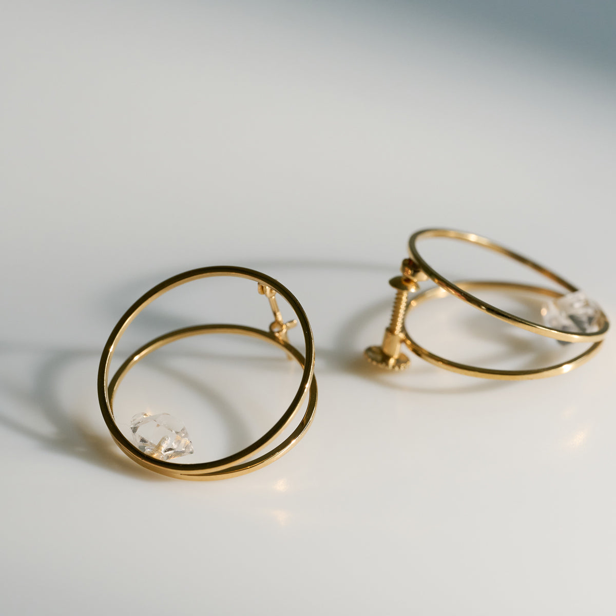CLIP HERKIMER DIAMOND EARRING L