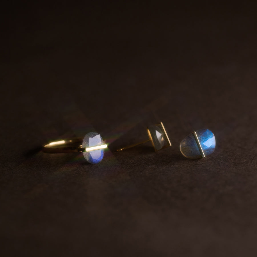 BAND EARRINGS LABRADLITE #2776