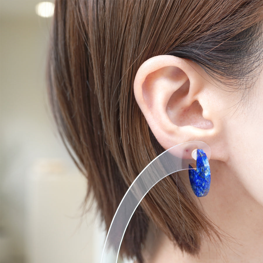 SLICE EARRINGS PAIR LAPIS LAZULI #2690