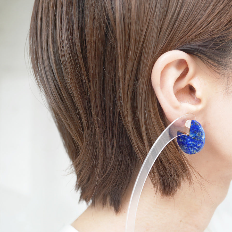 SLICE EARRINGS PAIR LAPIS LAZULI #2690