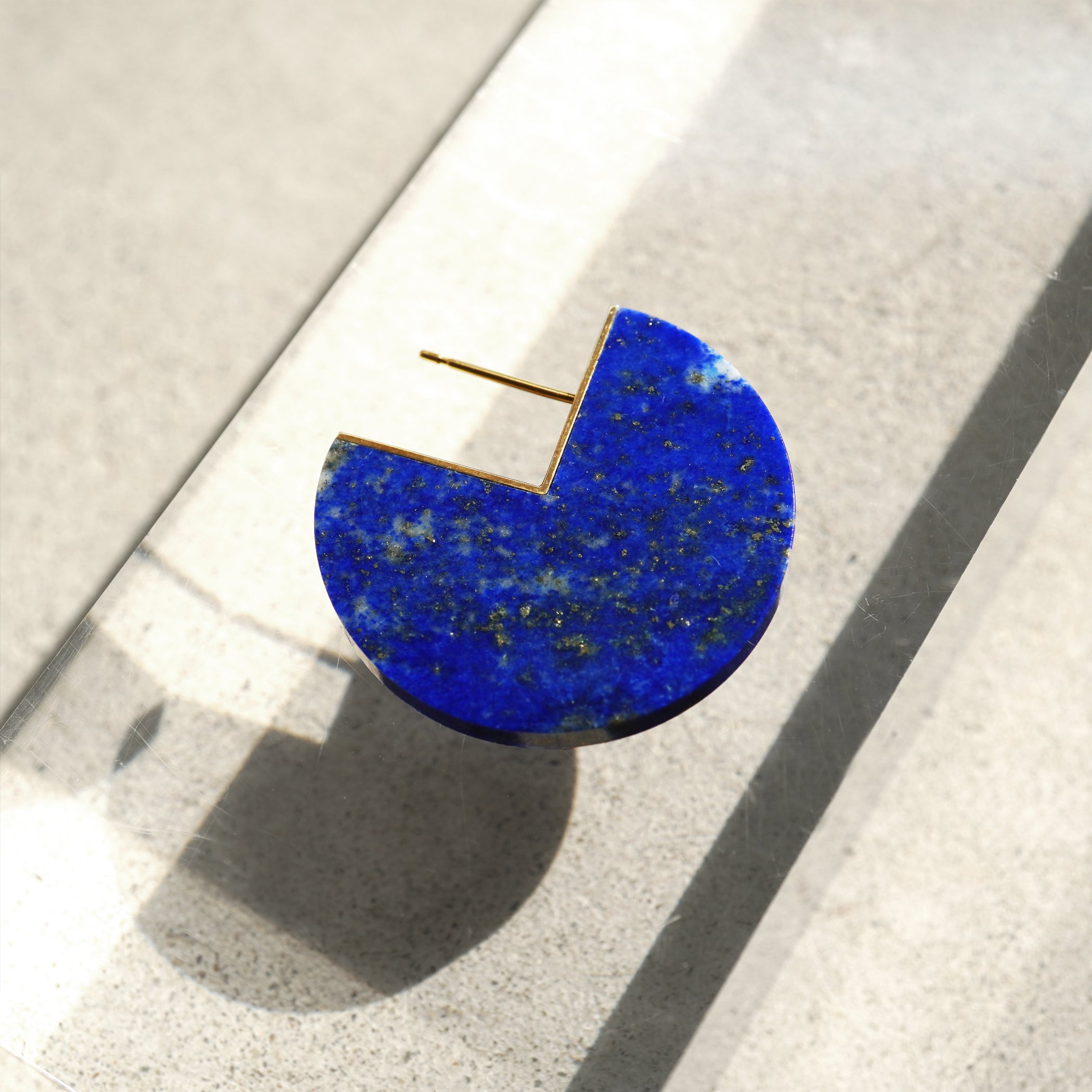 SLICE EARRING SINGLE LAPIS LAZULI #2875