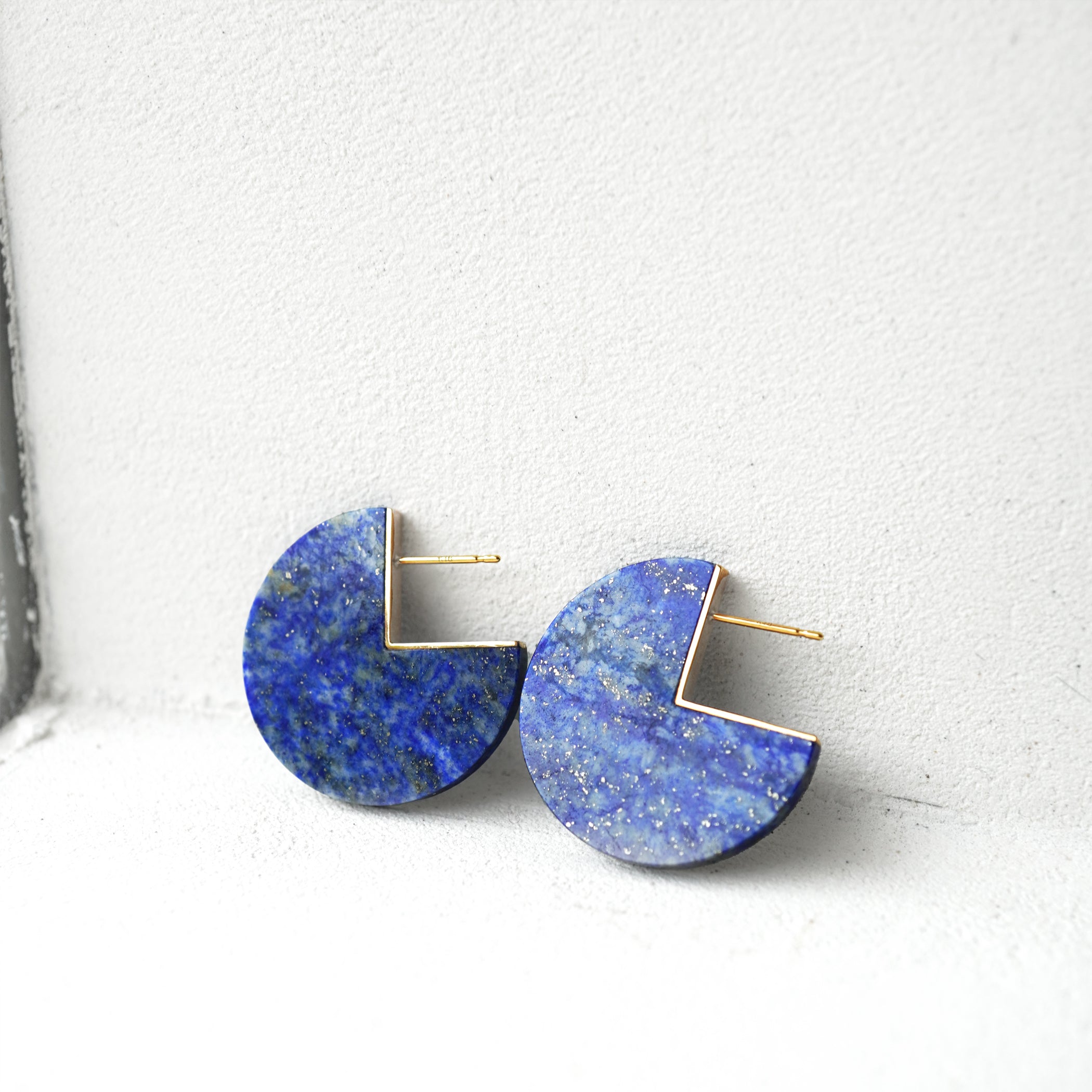 SLICE EARRINGS PAIR LAPIS LAZULI #2690