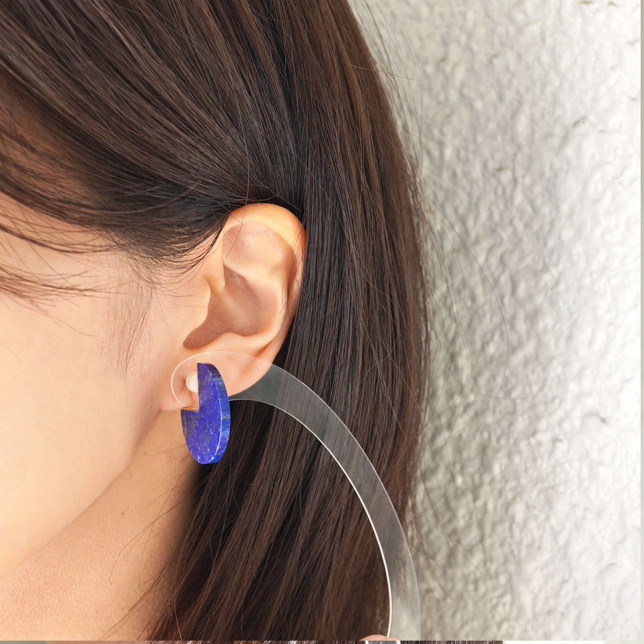 SLICE EARRING SINGLE LAPIS LAZULI #2876