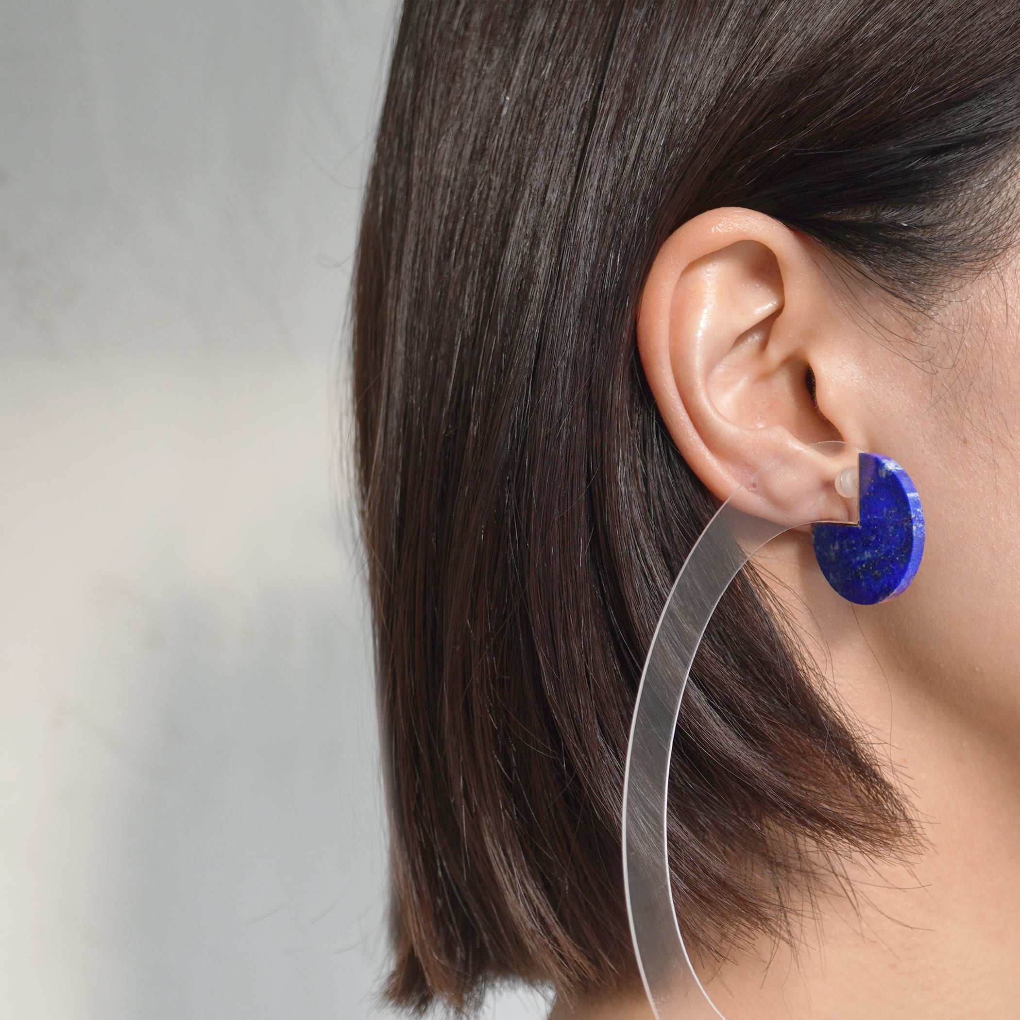 SLICE EARRING SINGLE LAPIS LAZULI #2875