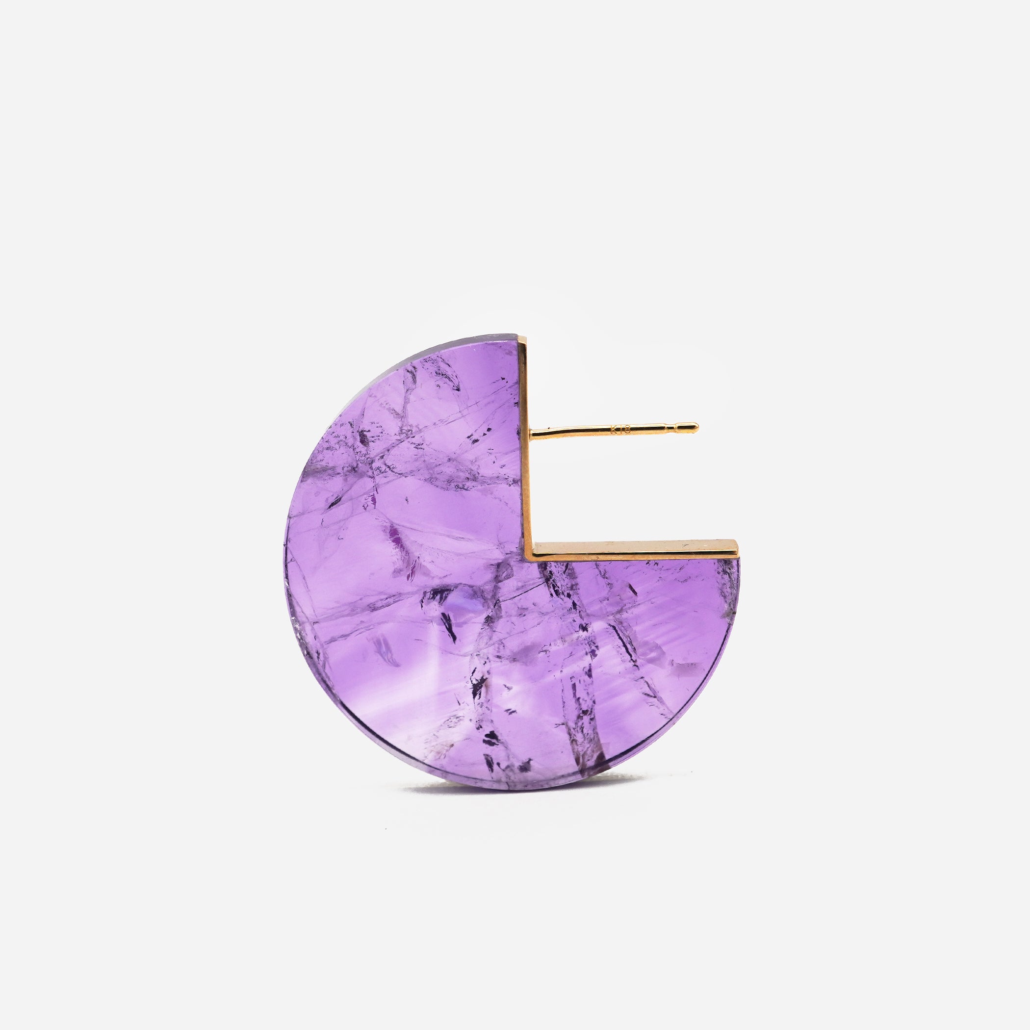 SLICE EARRING SINGLE AMETHYST #2698